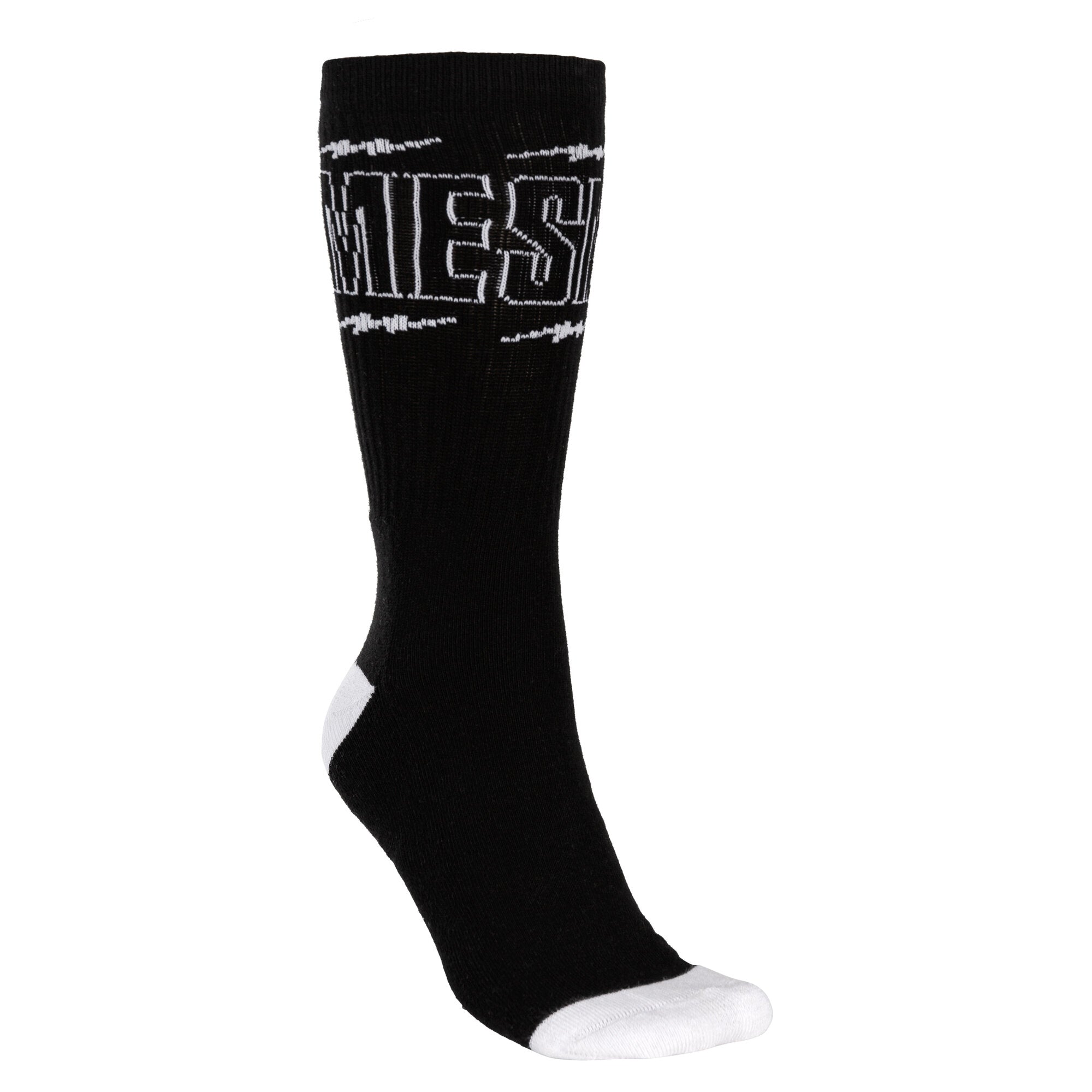 Mesmer Thunders Socks for Men & Women - Black and White Striped Athletic Crew Socks - Comfortable Cotton Blend for Running, Gym & Casual Wear