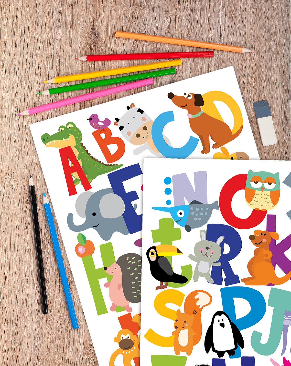 ABC Alphabet Stickers - Animal Themed Wall Decals for Kids Room & Classroom Decor - Reusable Letter Stickers with Free Gift - Perfect for Nursery, Playroom & Learning Spaces