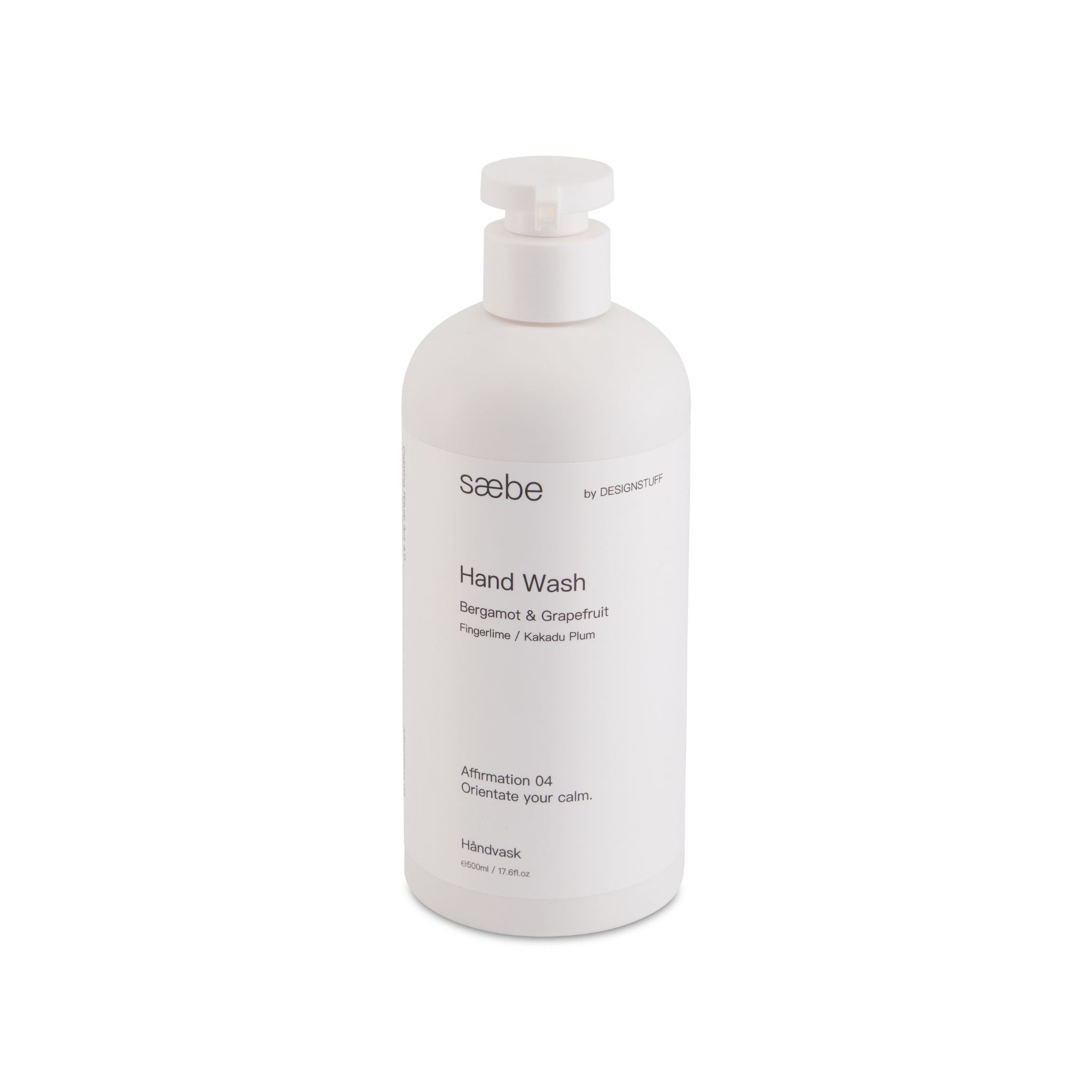 DESIGNSTUFF Saebe Hand Wash - Bergamot & Grapefruit Scent, 500ml | Moisturizing & Refreshing Liquid Soap for Kitchen, Bathroom & Guest Use | Cruelty-Free & Vegan Formula