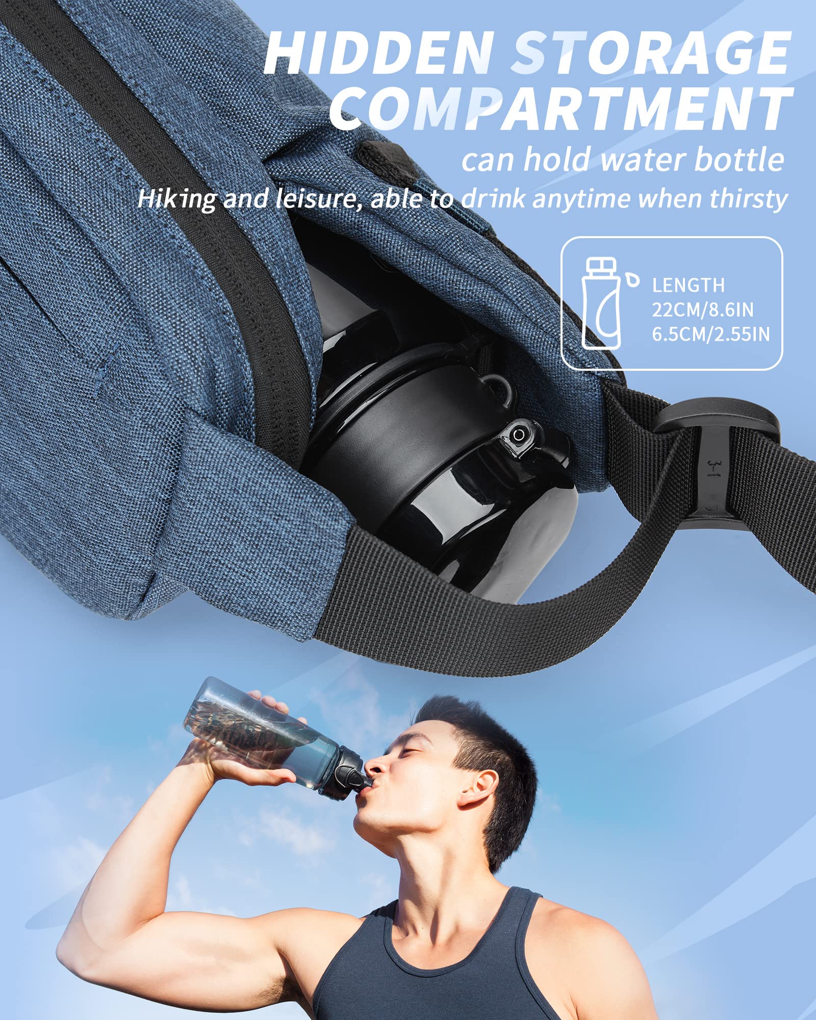 Women's Fanny Pack - Crossbody Sling Bag & Waist Pack for Men - Water-Resistant Belt Bag for Travel, Running & Hiking - Casual Daypack Shoulder Bag with Multiple Pockets - Perfect for Outdoor Activities, Gym & Daily Use