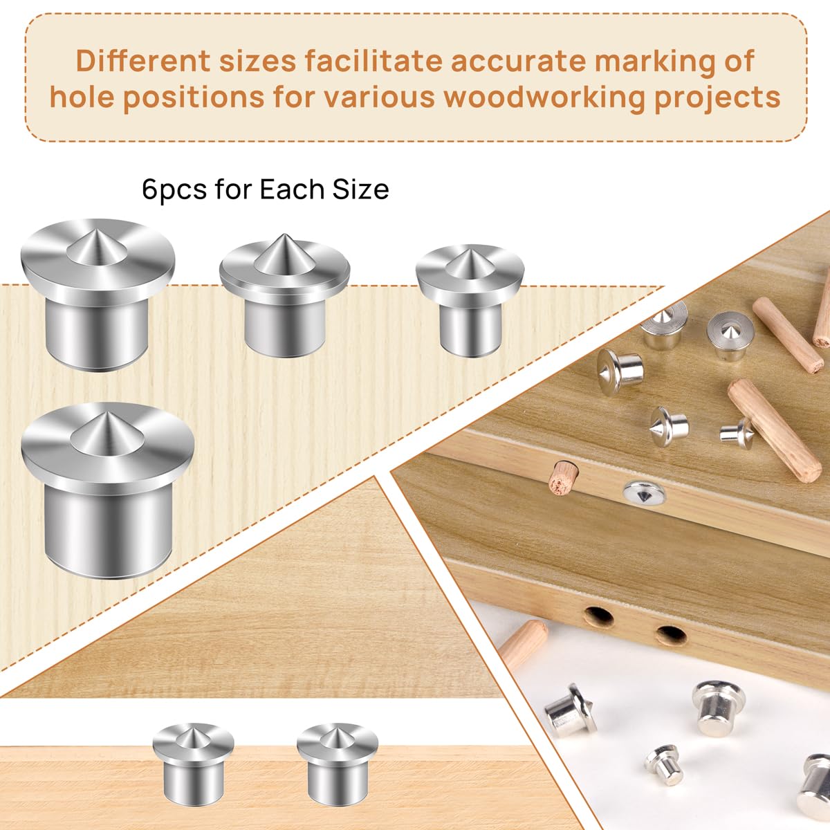 99-Piece Woodworking Dowel Pin Set - 24 Dowel Centering Pins (6/8/10/12mm) & 75 Wood Dowel Pins (6/8/10mm) - Premium Dowel and Tenon Center Transfer Plugs for Furniture Making, Cabinetry & DIY Wood Joinery Projects