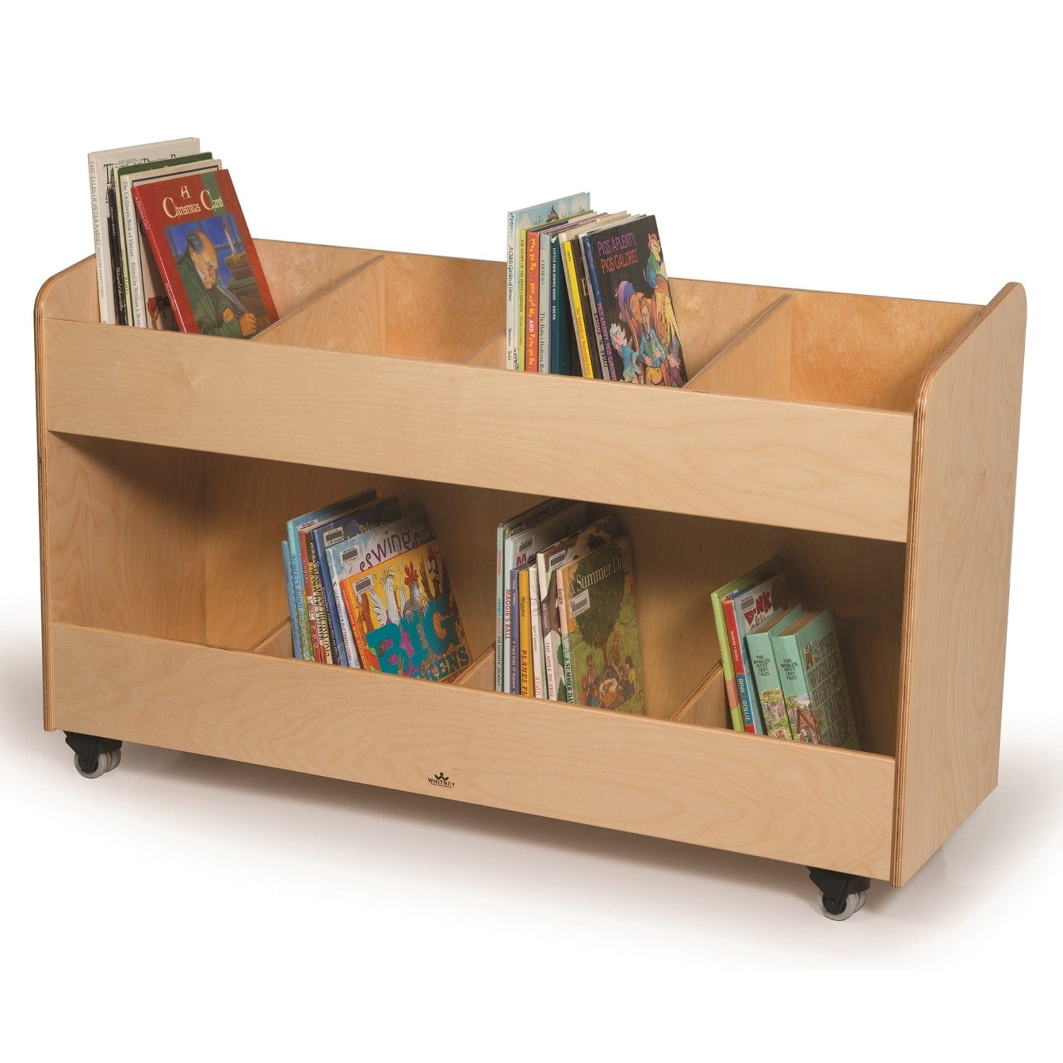 8-Section Mobile Book Organizer - Adjustable Bookshelf for Home, Office & Classroom - Portable Book Display Rack for Kids, Students & Teachers - Perfect for Reading Corners, Libraries & Study Areas