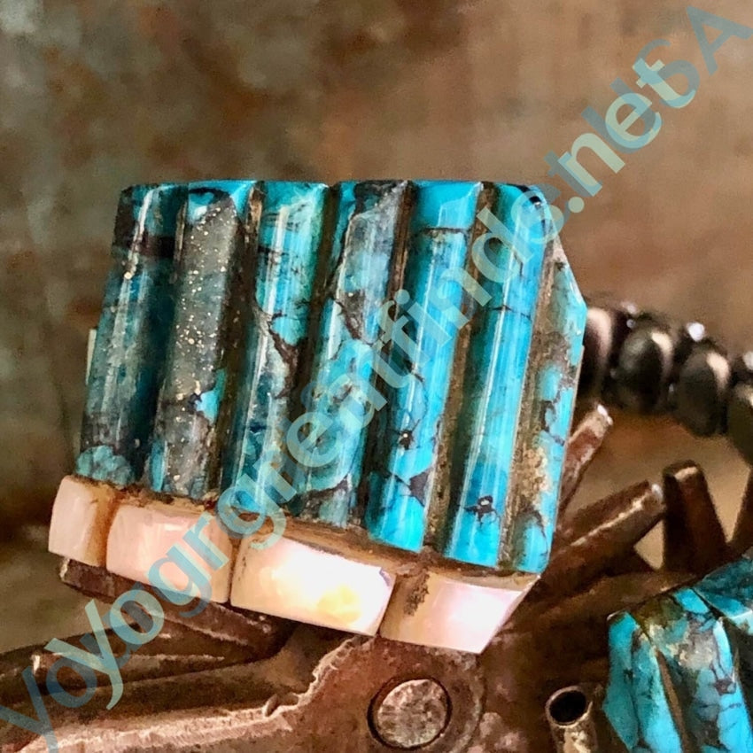 Authentic 925 Sterling Silver Turquoise Alabaster Watch Band - Handcrafted Native American Ponca Tribe Bear Design - Perfect for Casual, Boho & Festival Outfits