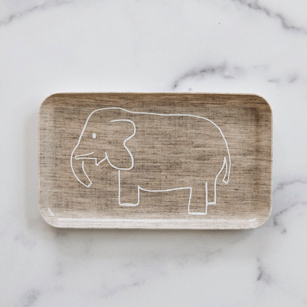 Premium Linen Tray with Elephant Design - Elegant Home Decor for Jewelry, Keys & Essentials | Perfect for Bedroom, Bathroom & Entryway Organization
