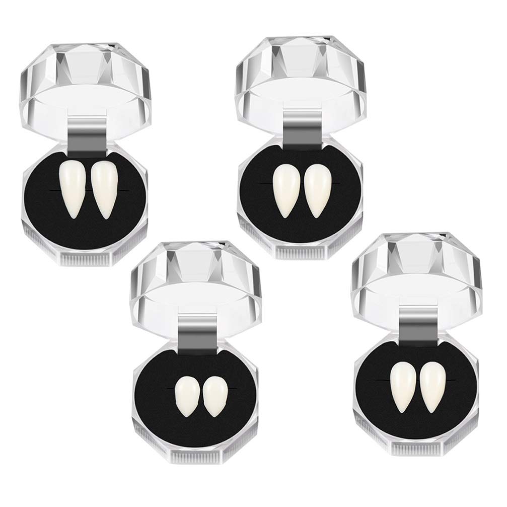 Kesyo 4-Pack Halloween Fake Teeth - Durable Zombie Dentures for Cosplay, Horror Costume & Party Props | Perfect for Halloween Parties, Scary Events & Themed Gatherings