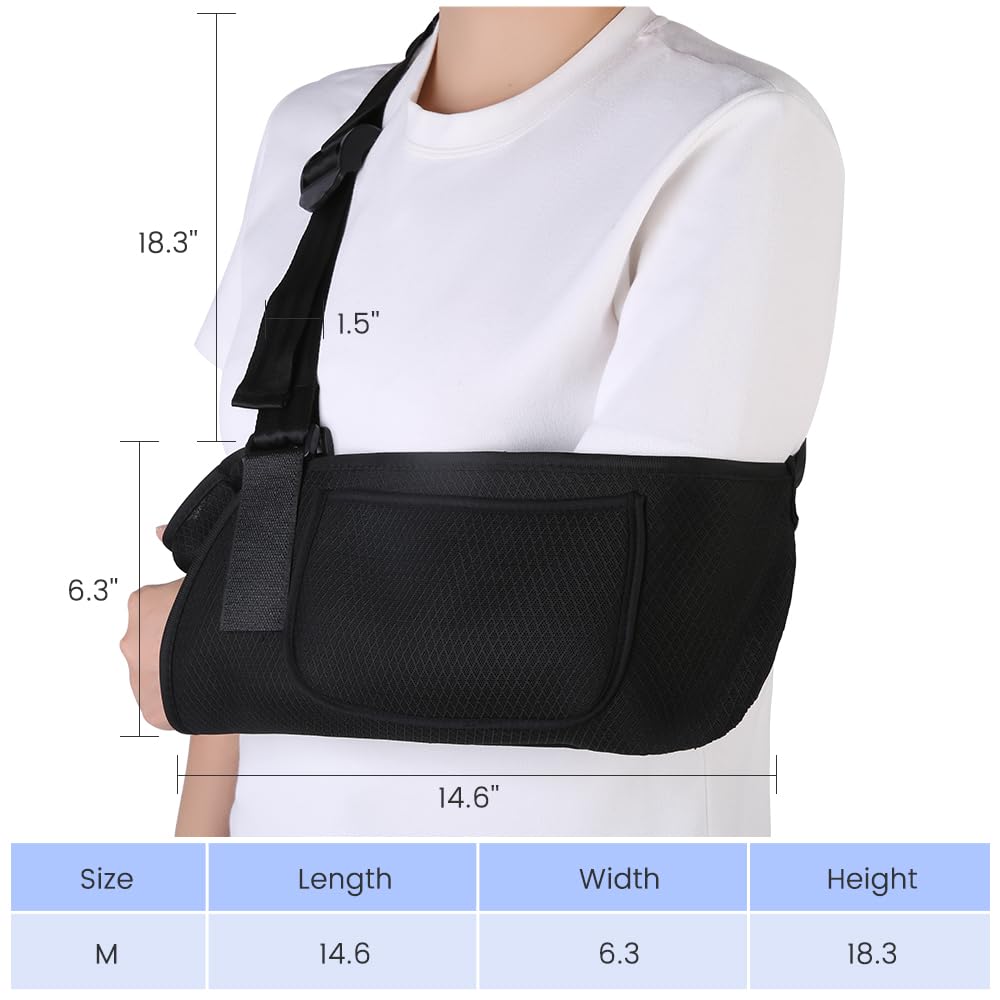 Medical Arm Sling & Shoulder Immobilizer Brace for Torn Rotator Cuff, Broken/Dislocated Shoulder - Adjustable Support for Left & Right Arm, Men & Women (Ideal for Sports Injuries, Post-Surgery Recovery & Daily Mobility)