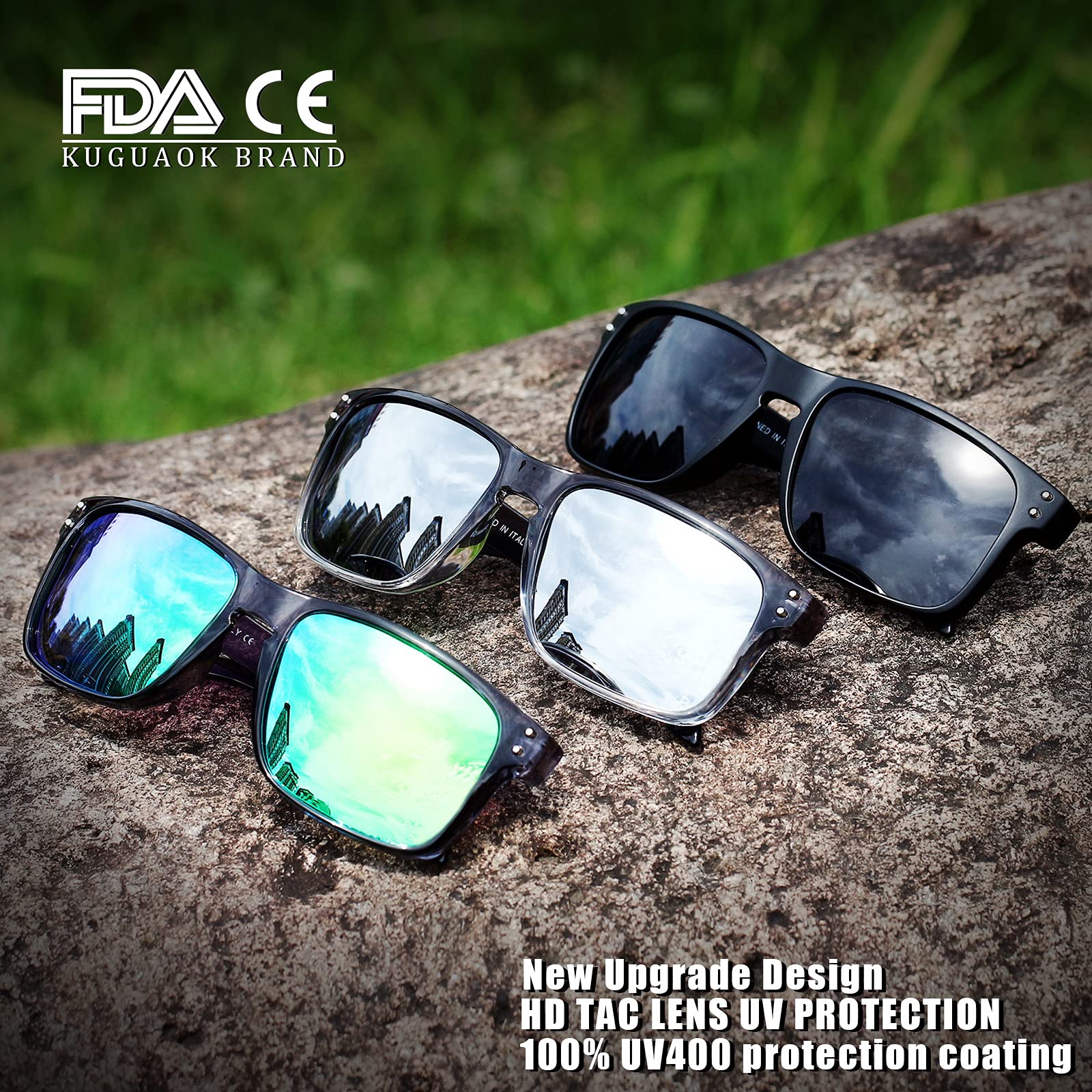 Polarized Square Sunglasses for Men & Women - UV Protection for Outdoor Sports