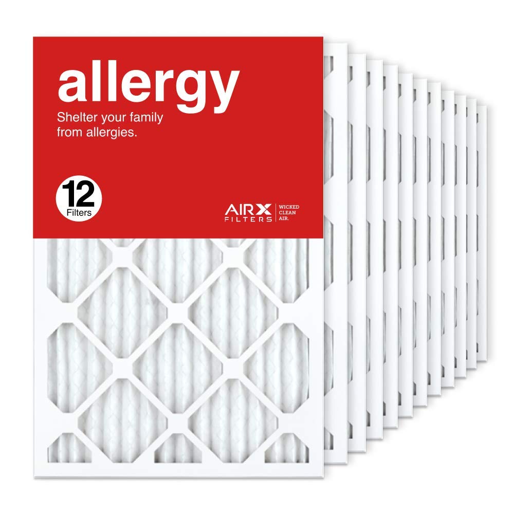 AIRx Filters 16x25x1 MERV 11 Pleated HVAC Air Filter - 12-Pack for Allergies & Dust, Made in USA - Perfect for Home, Office & Commercial AC/Furnace Systems