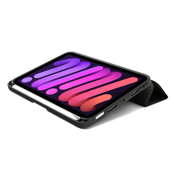 QDOS MUSE iPad Mini Case - Slim Protective Cover with Carbon Fiber Design in Gray - Perfect for Travel, Work, and Everyday Use