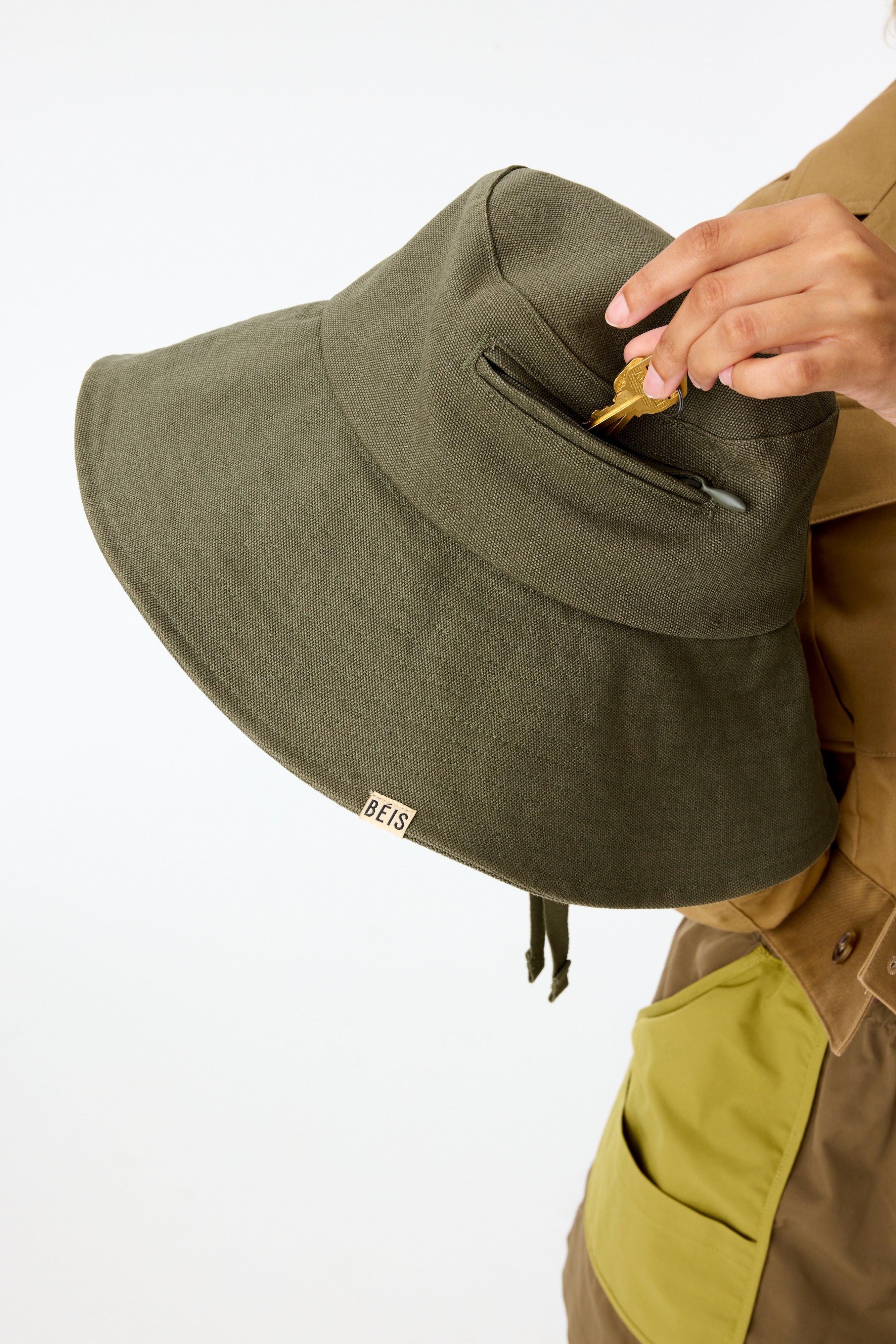 Stylish Olive Wide Brim Sun Hat for Women - UPF 50+ UV Protection Summer Beach Hat for Outdoor, Travel & Gardening