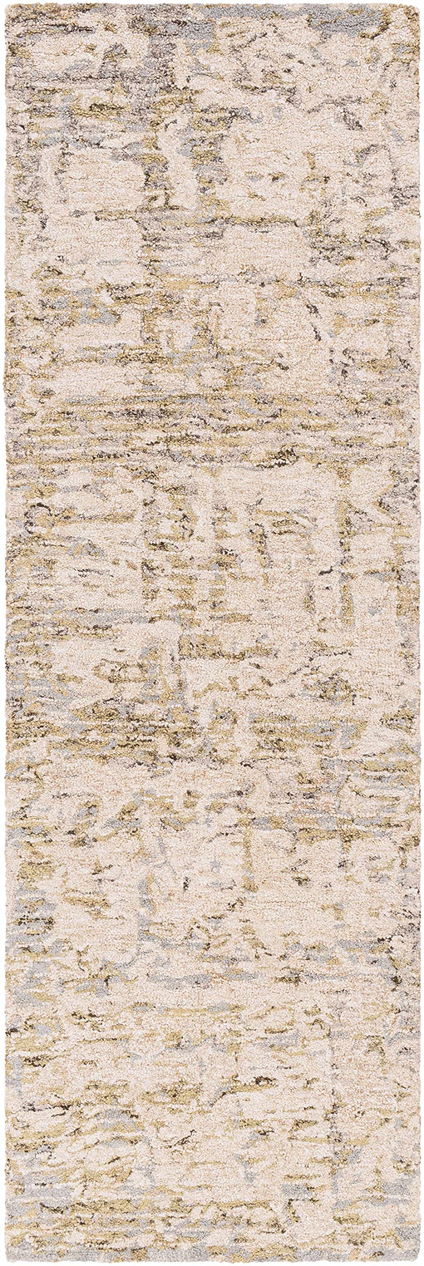 Hauteloom Namboongan Wool Hallway & Kitchen Runner Rug - Modern Gray & Beige - 2'6