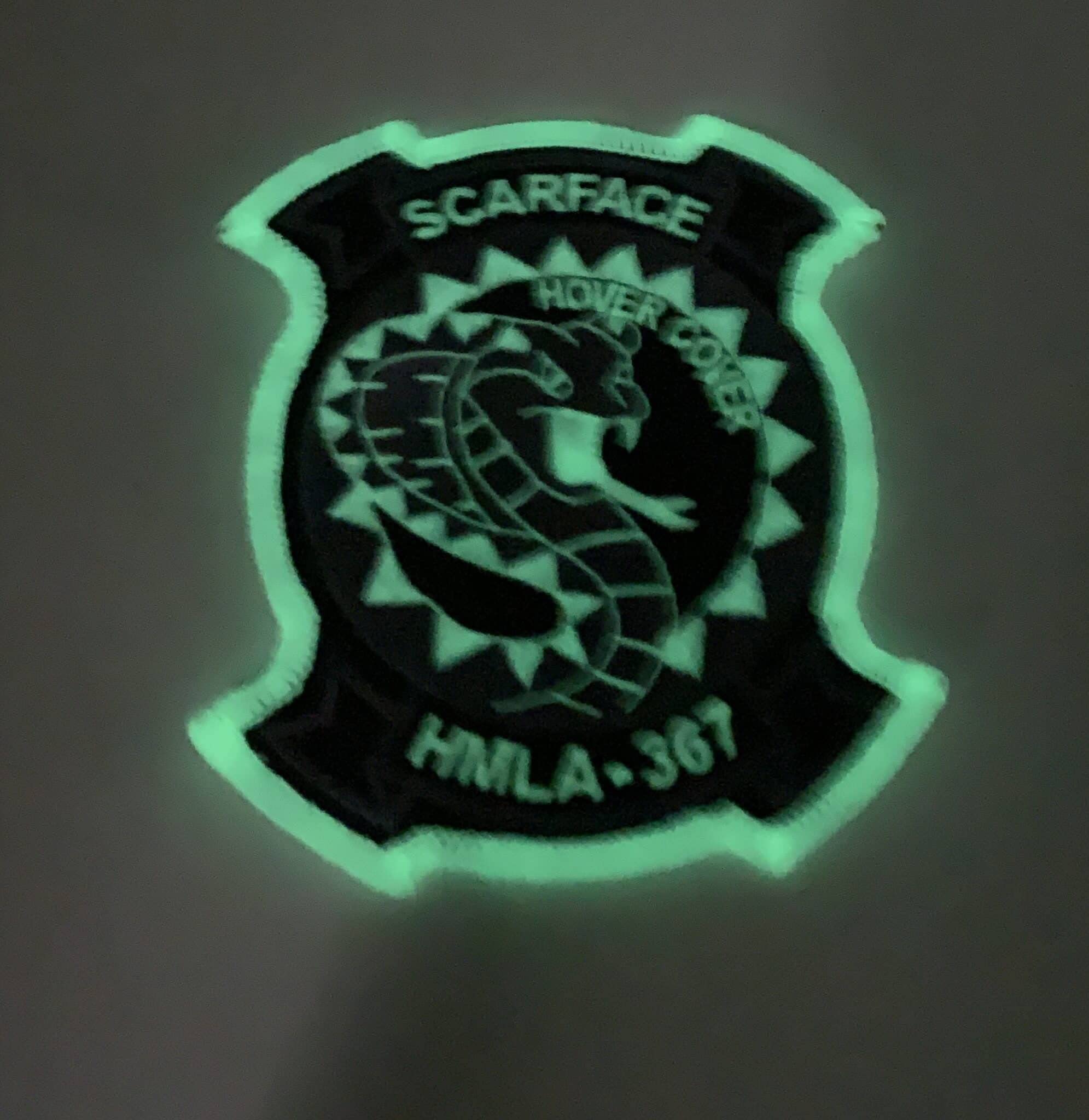 Scarface Glow in The Dark Patch - Hook and Loop Fastener for Tactical Gear, Cosplay & DIY Projects - Perfect for Jackets, Bags & Costumes