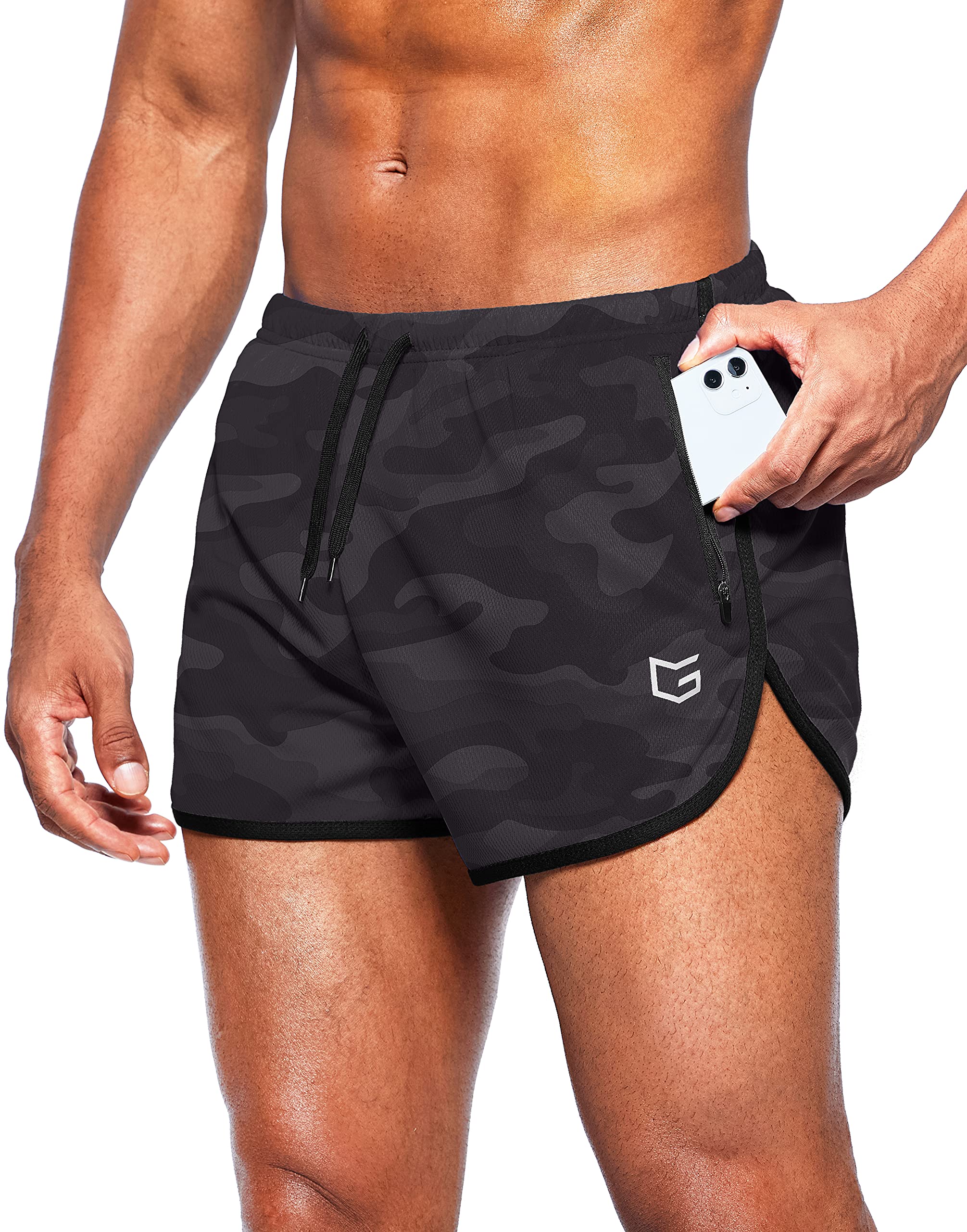 Men's 3 Inch Running Shorts Quick Dry Gym Athletic Jogging Shorts with Zipper Pockets - Lightweight Workout Shorts for Men, Perfect for Running, Training & Outdoor Sports