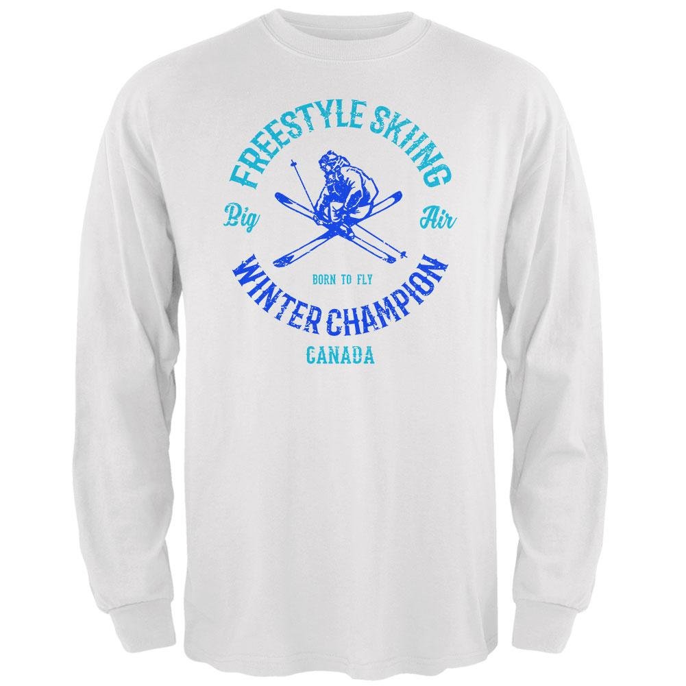 Canada Freestyle Skiing Champion Men's Long Sleeve T-Shirt - Winter Sports Apparel for Skiing, Snowboarding & Outdoor Activities