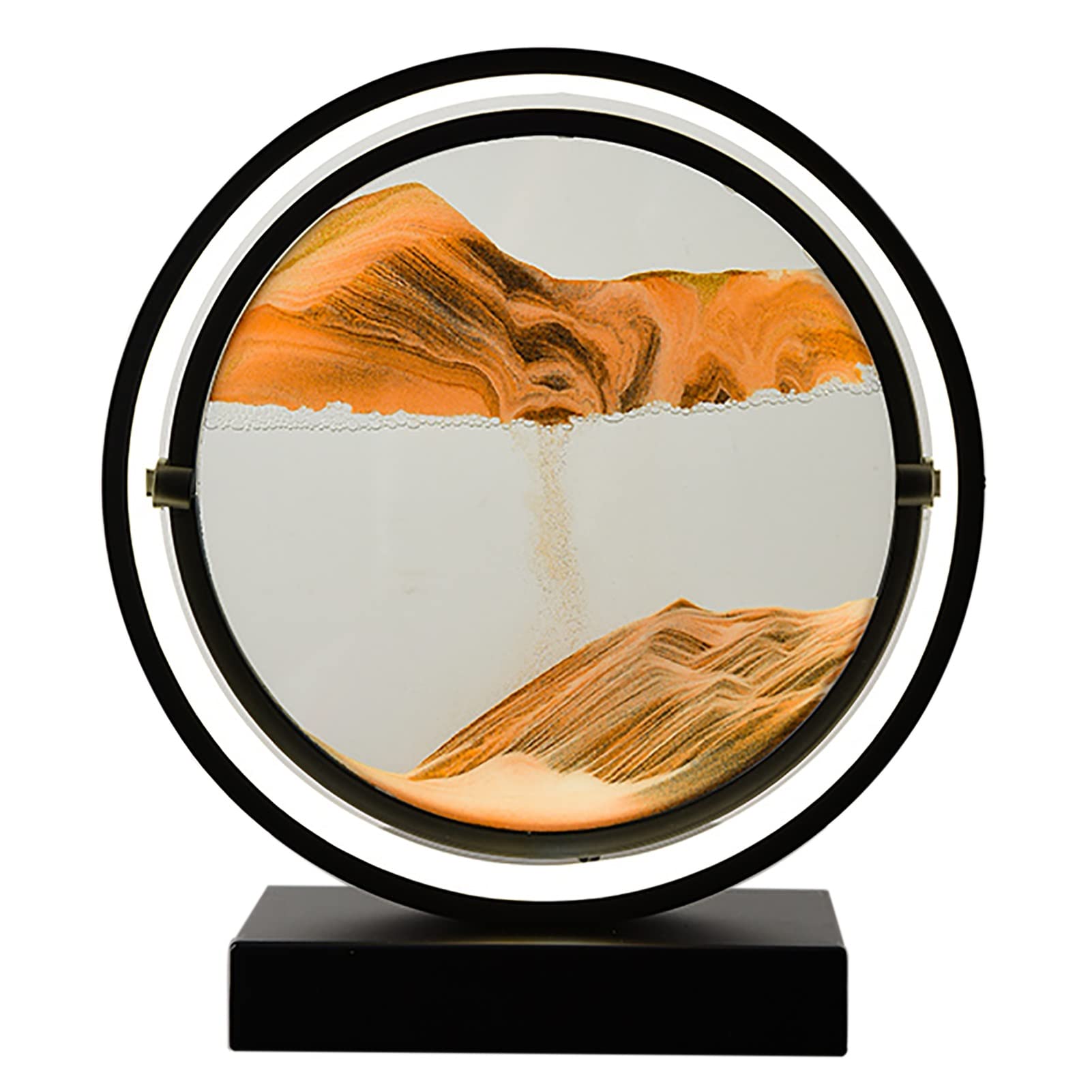3D Moving Sand Art Picture - Round Flowing Sand Painting for Home & Office Decor | Dynamic Quicksand Frame for Desktop, Meditation & Stress Relief