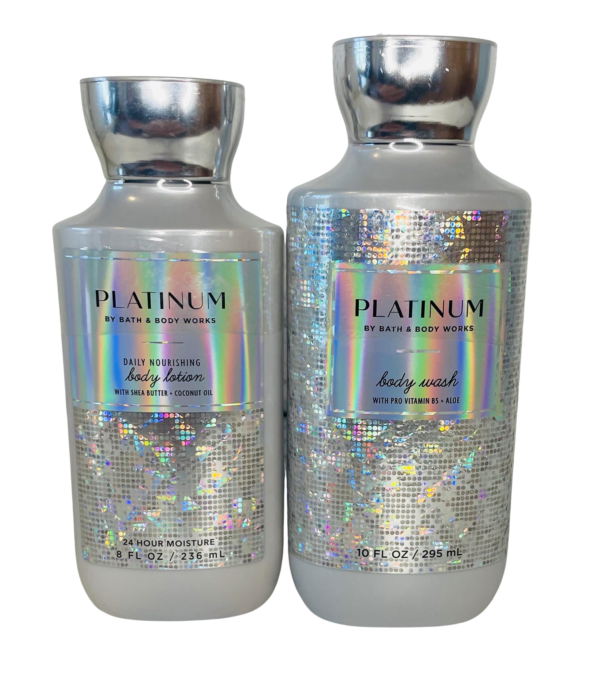 Bath & Body Works Platinum Body Lotion & Shower Gel Set - 2 Piece Hydrating Skincare Duo for Soft, Smooth Skin | Perfect for Daily Moisturizing & Pampering at Home or Travel