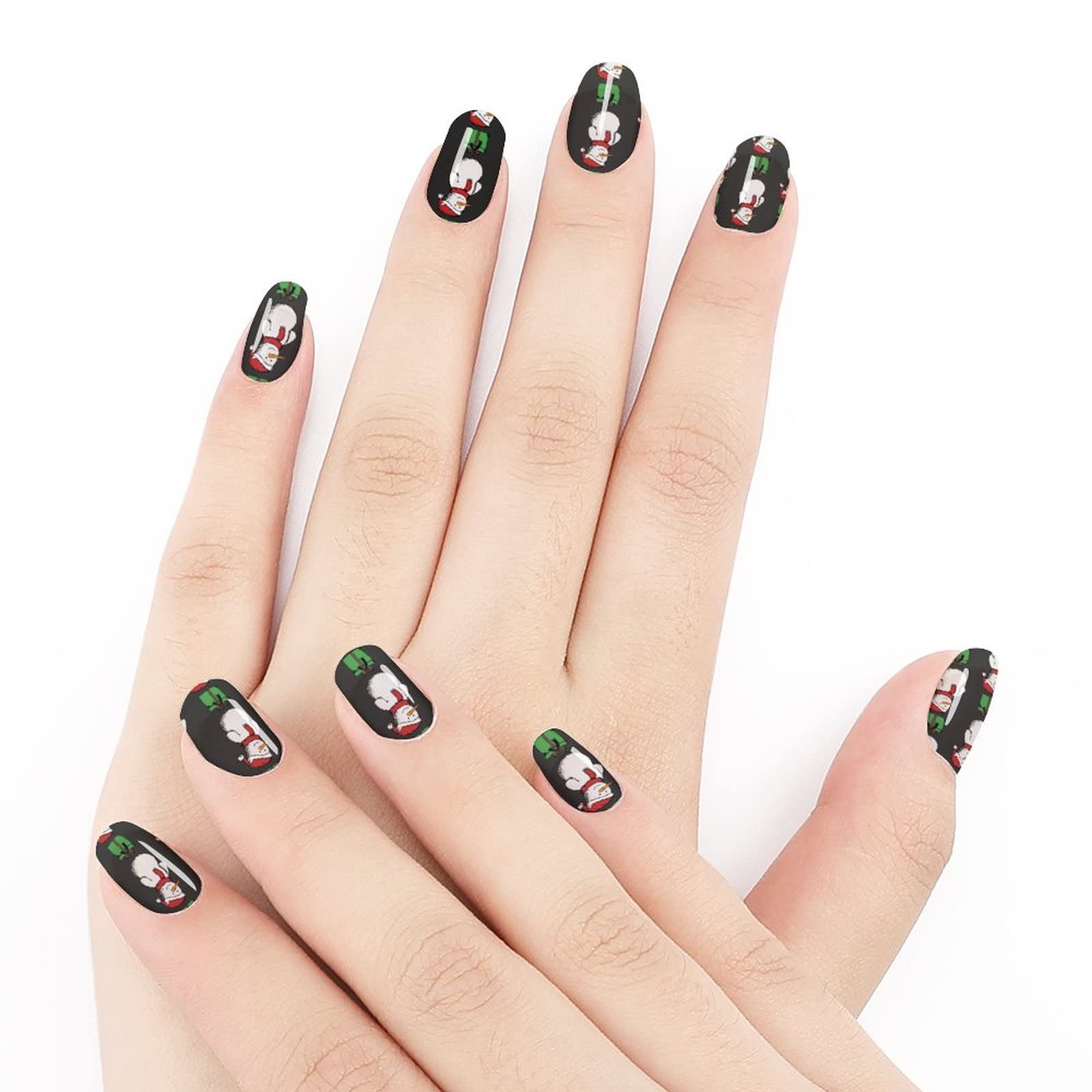 Waterproof Self-Adhesive Nail Decals for Women & Girls - Cute Snowman Christmas Nail Polish Stickers - DIY Manicure Salon Fake Nails for Wedding, Party & Holiday Nail Art Decorations - Perfect for Festive Celebrations & Special Occasions