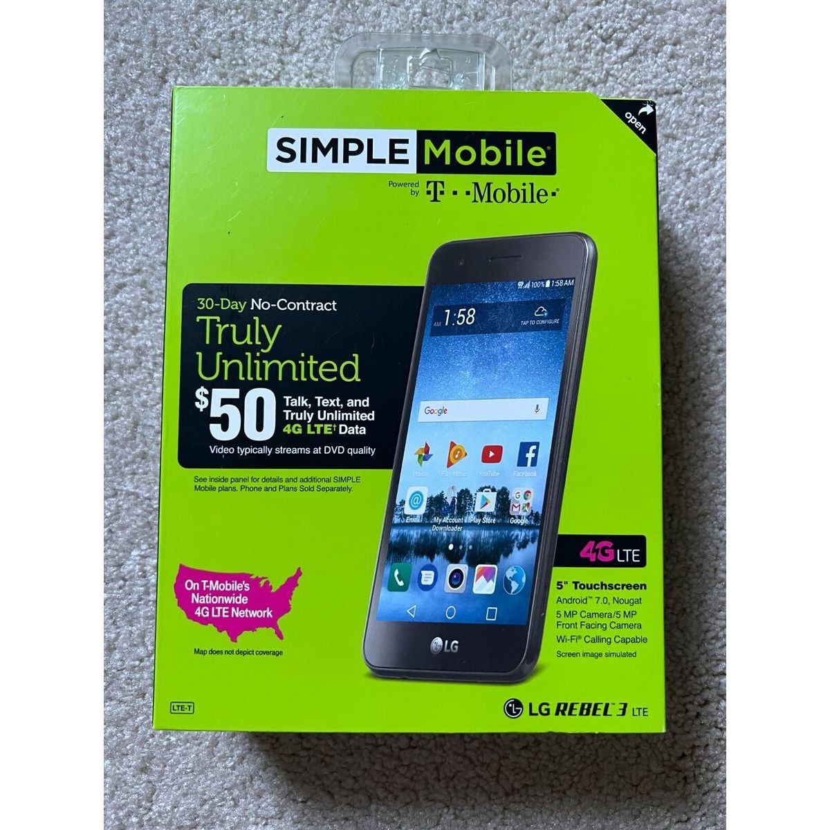 LG Rebel 3 4G LTE Smartphone for Simple Mobile - Fast 4G Network, Long Battery Life | Perfect for Travel, Business & Everyday Use