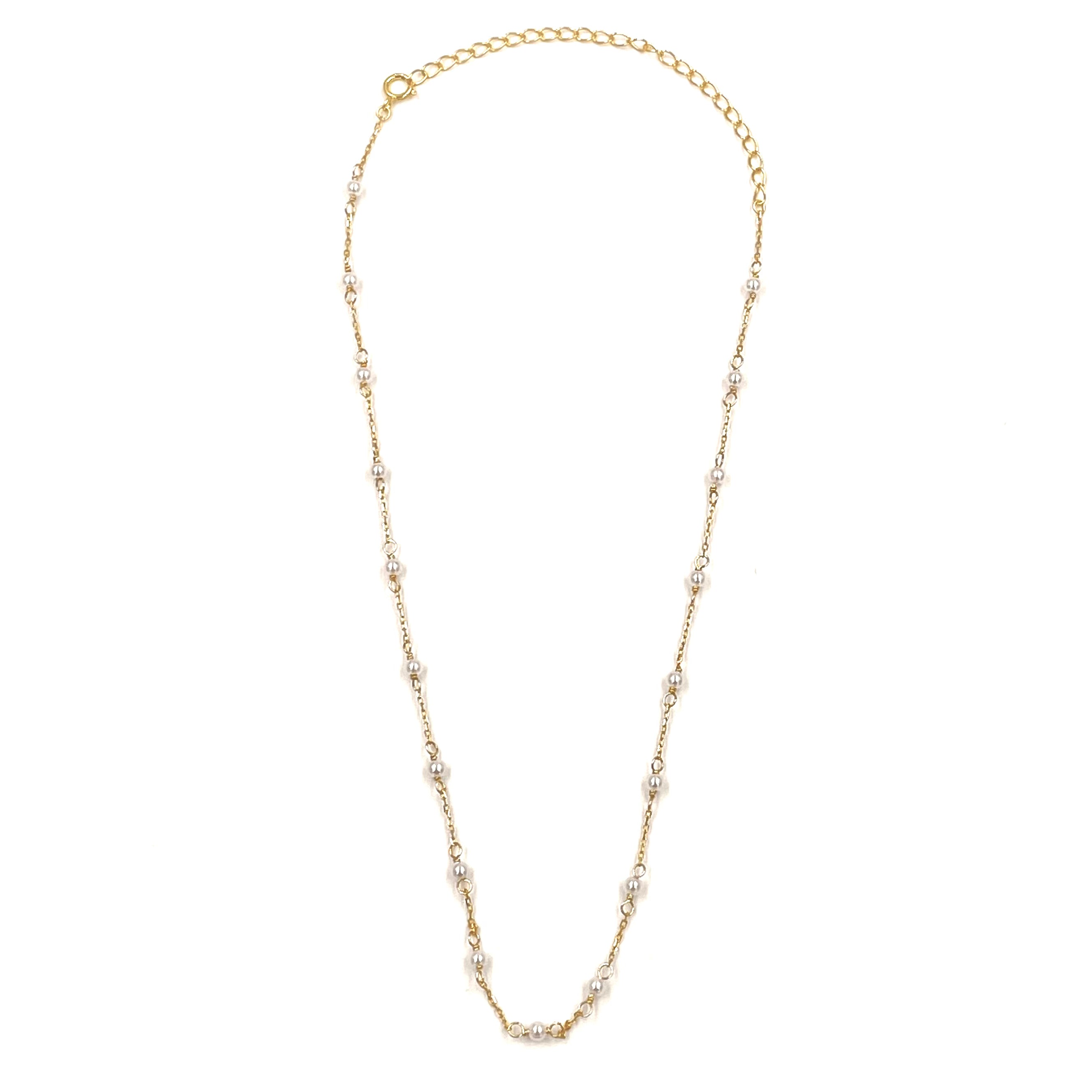 Ashley Gold Sterling Silver Gold Plated Pearls By The Yard Necklace - Elegant Layered Pearl Chain for Women, Perfect for Weddings, Parties & Everyday Wear