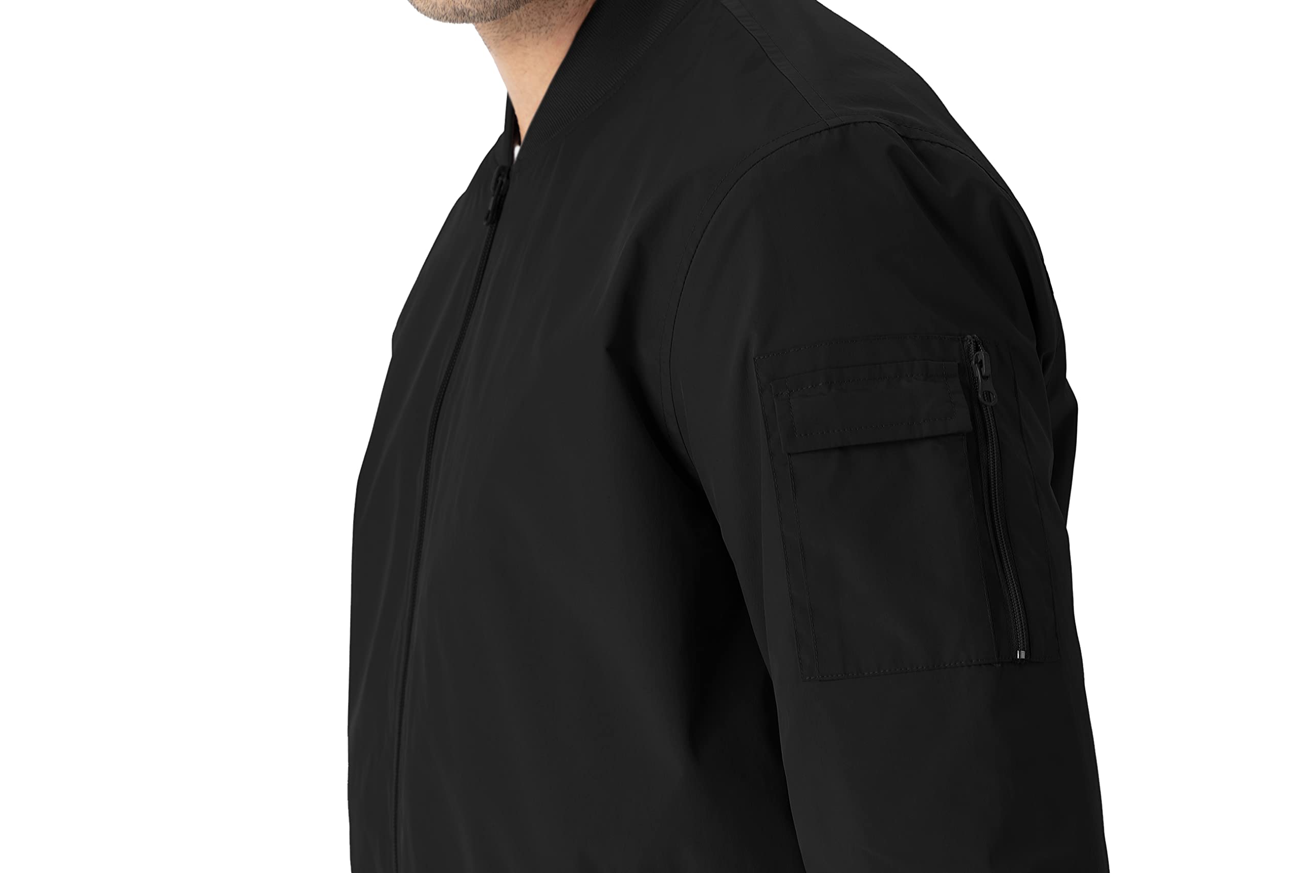 Rdruko Men's Lightweight Bomber Jacket - Baseball Style Windbreaker with Zip Pockets for Spring & Autumn | Casual Sports Coat, Military Inspired Outerwear for Smart Everyday Wear