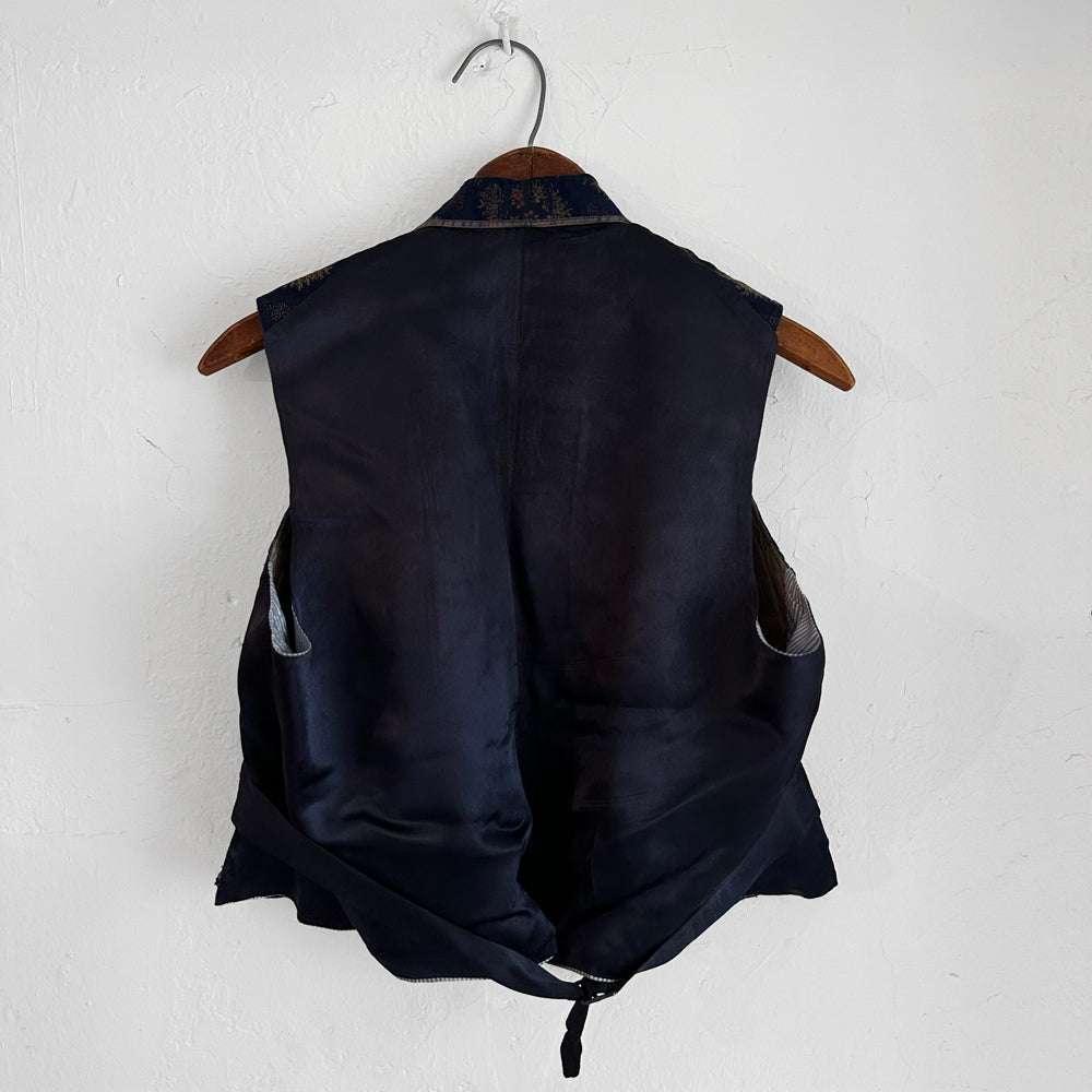 19th Century Velvet French Vest No. 7 - Antique Victorian Waistcoat for Men, Historical Costume, Steampunk Fashion, Theater & Reenactment Wear
