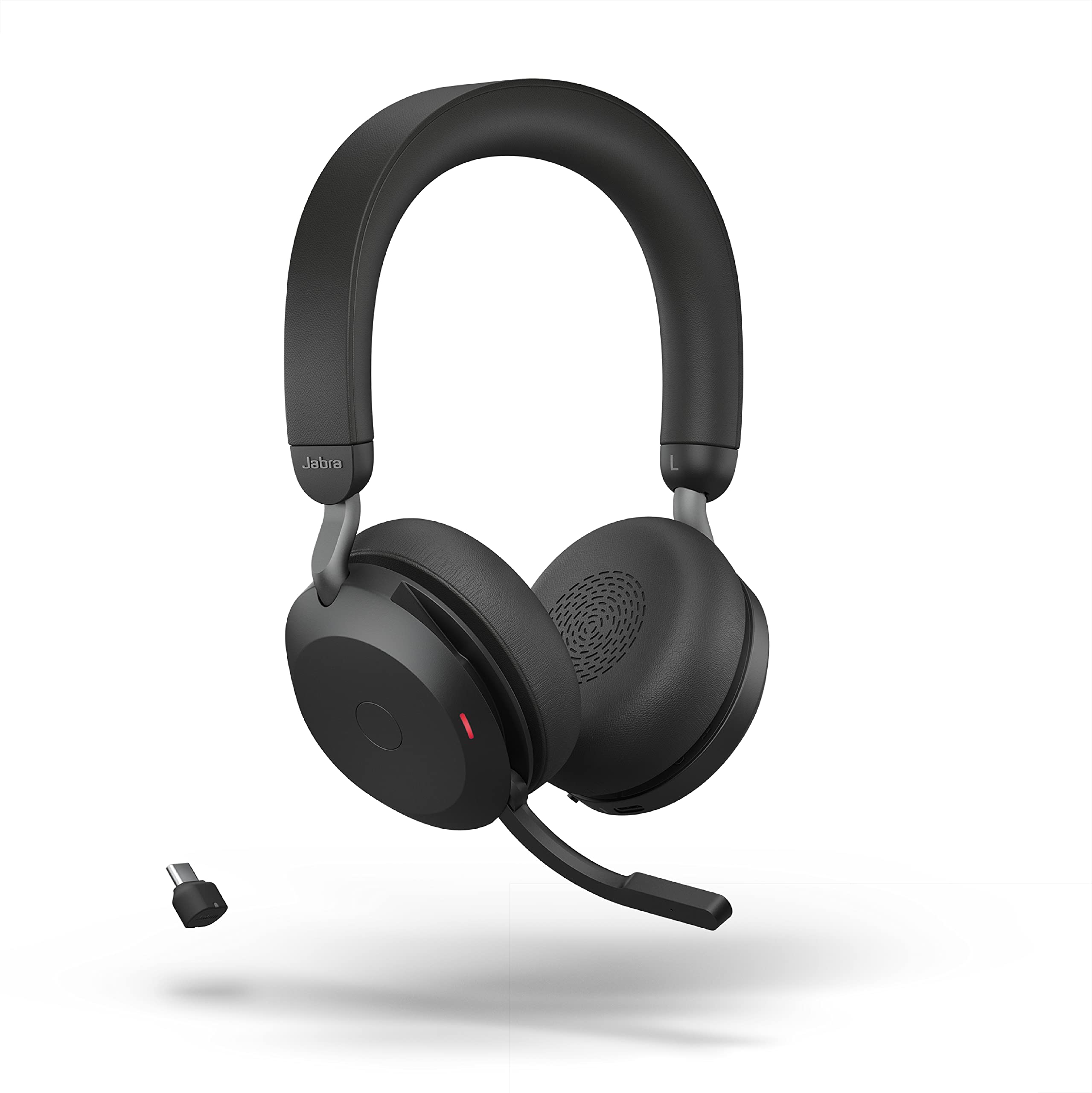 Jabra Evolve2 75 Wireless Headset with ANC, USB-C Bluetooth Adapter - UC Compatible PC Headphones for Office, Call Center & Remote Work (Renewed, Black)