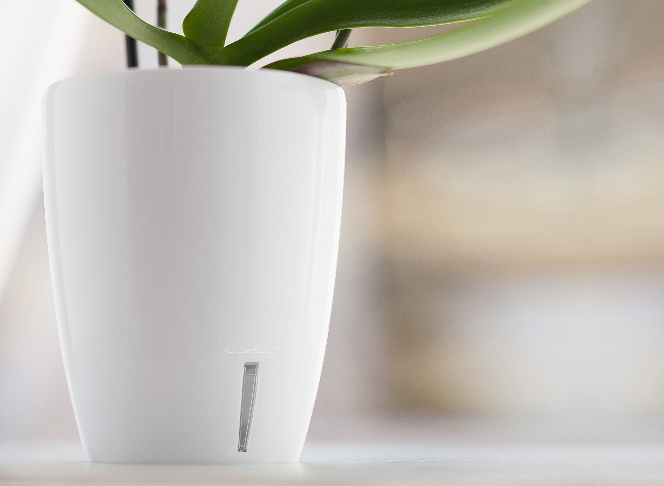 Santino 5.5 Inch Self Watering Orchid Pot - Violet Decorative Planter with Wick System, Aeration, Drainage & Water Level Indicator for Healthy Orchid Growth - Perfect for Home, Office & Indoor Gardening