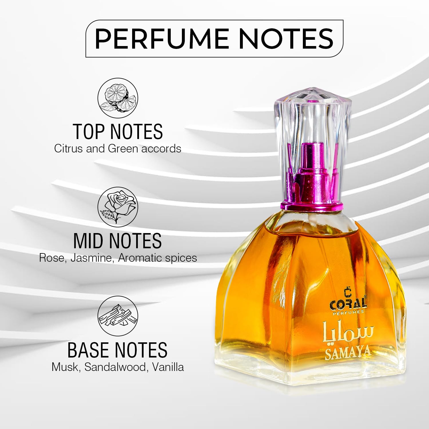Samaya Luxury Unisex Perfume for Men & Women - 100ml Eau De Parfum with Floral, Citrus & Warm Woody Notes | Day & Night Wear | Perfect for Office, Date Night & Special Occasions | Coral Perfumes Collection