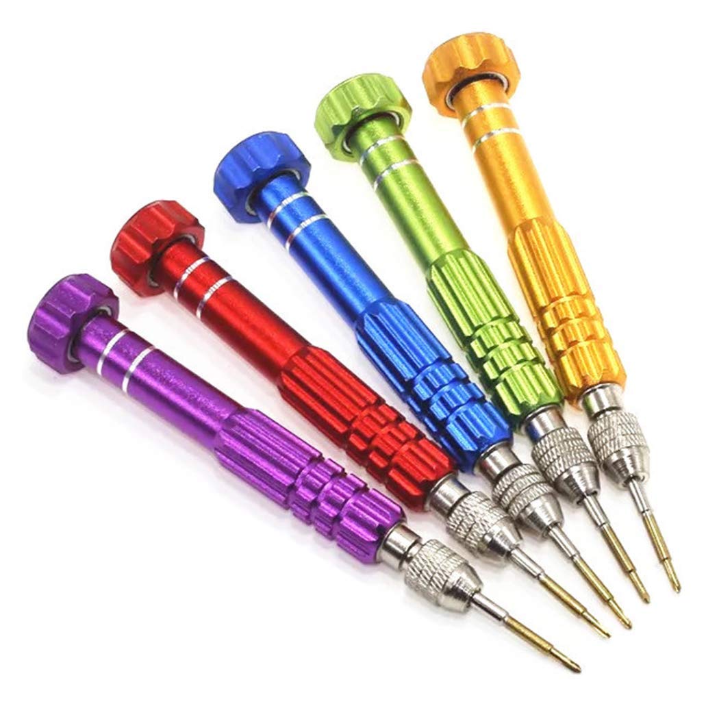 Professional Micro Precision Screwdriver Set - 5 in 1 Magnetic S2 Steel Screwdriver Bits for Smartphone, Tablet, Eyeglass & Watch Repair - Durable Purple Tool Kit for Electronics, Jewelry & Small Device Maintenance