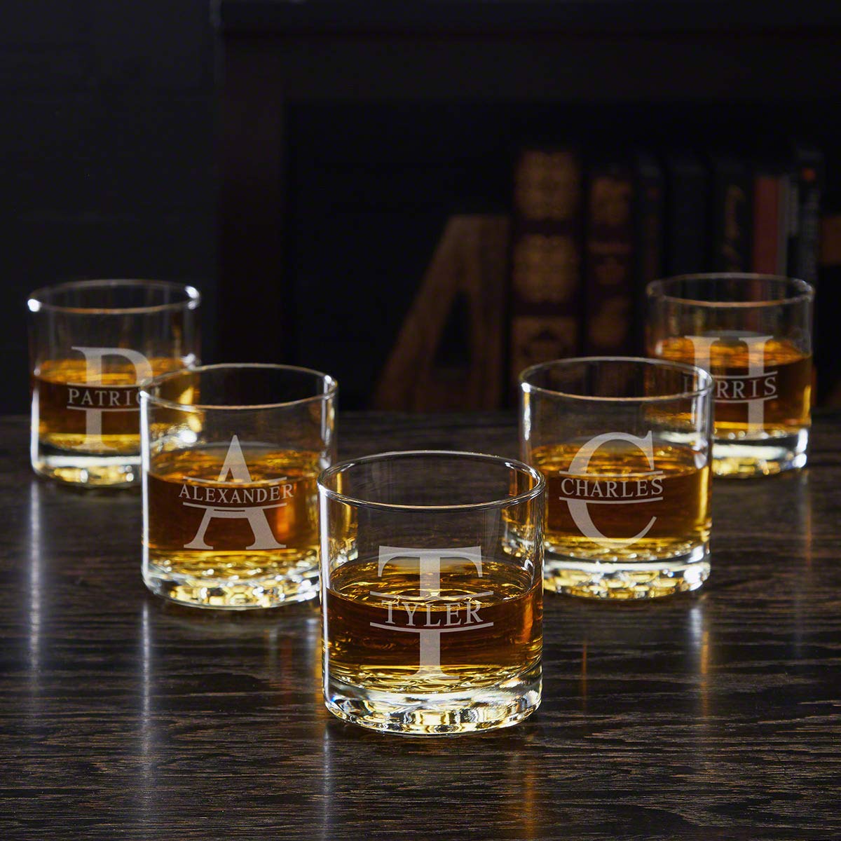 Personalized Groomsmen Whiskey Glasses Set of 5 - Engraved Oakmont Rocks Glasses for Wedding Party Gifts, Bachelor Party, Anniversary & Special Occasions