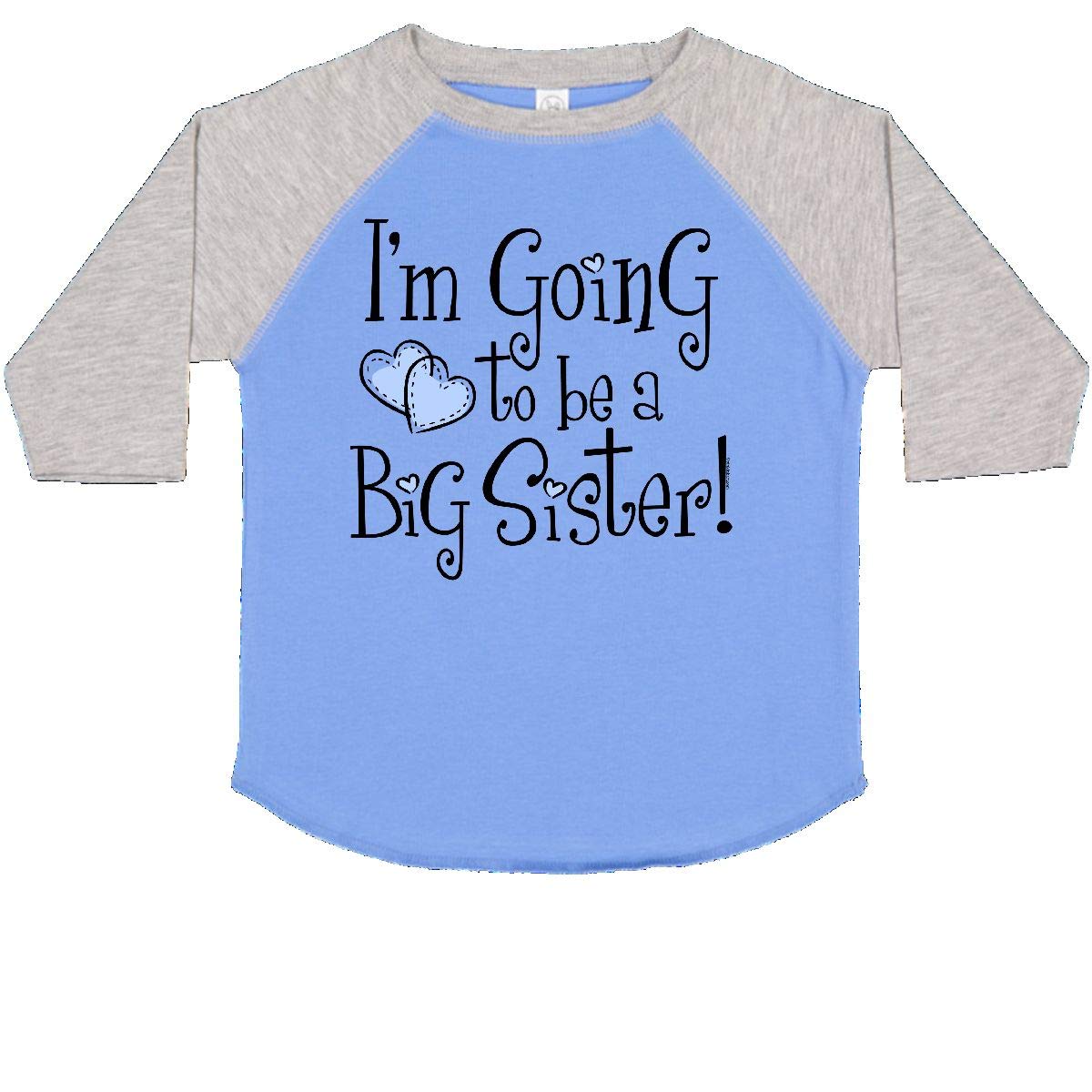 Inktastic Heart New Big Sister Toddler T-Shirt - Cute Cotton Tee for Toddler Girls - Perfect Sibling Announcement & Family Matching Outfits