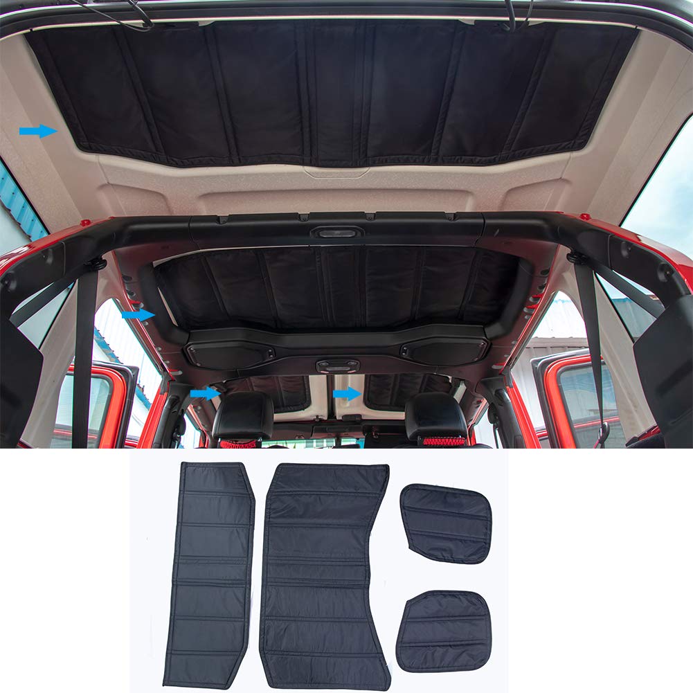 2018 Jeep Wrangler JL Roof Heat Insulation Pad - 600D Oxford Fabric with Built-in PE Thermal Conduction Plate - Sun Protection & Temperature Control for Jeep Wrangler JL 4-Door Models - Perfect for Summer Road Trips & Off-Road Adventures