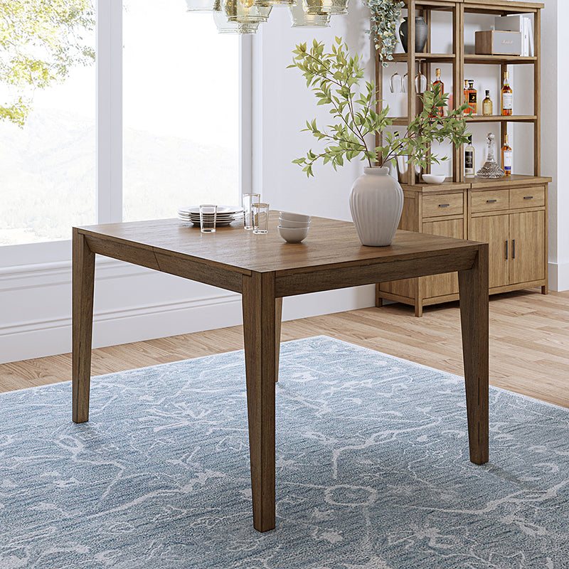 Mid Century Modern Expandable Dining Table - Solid Wood Extendable Table for Small Spaces - Perfect for Dining Room, Kitchen, and Entertaining Guests