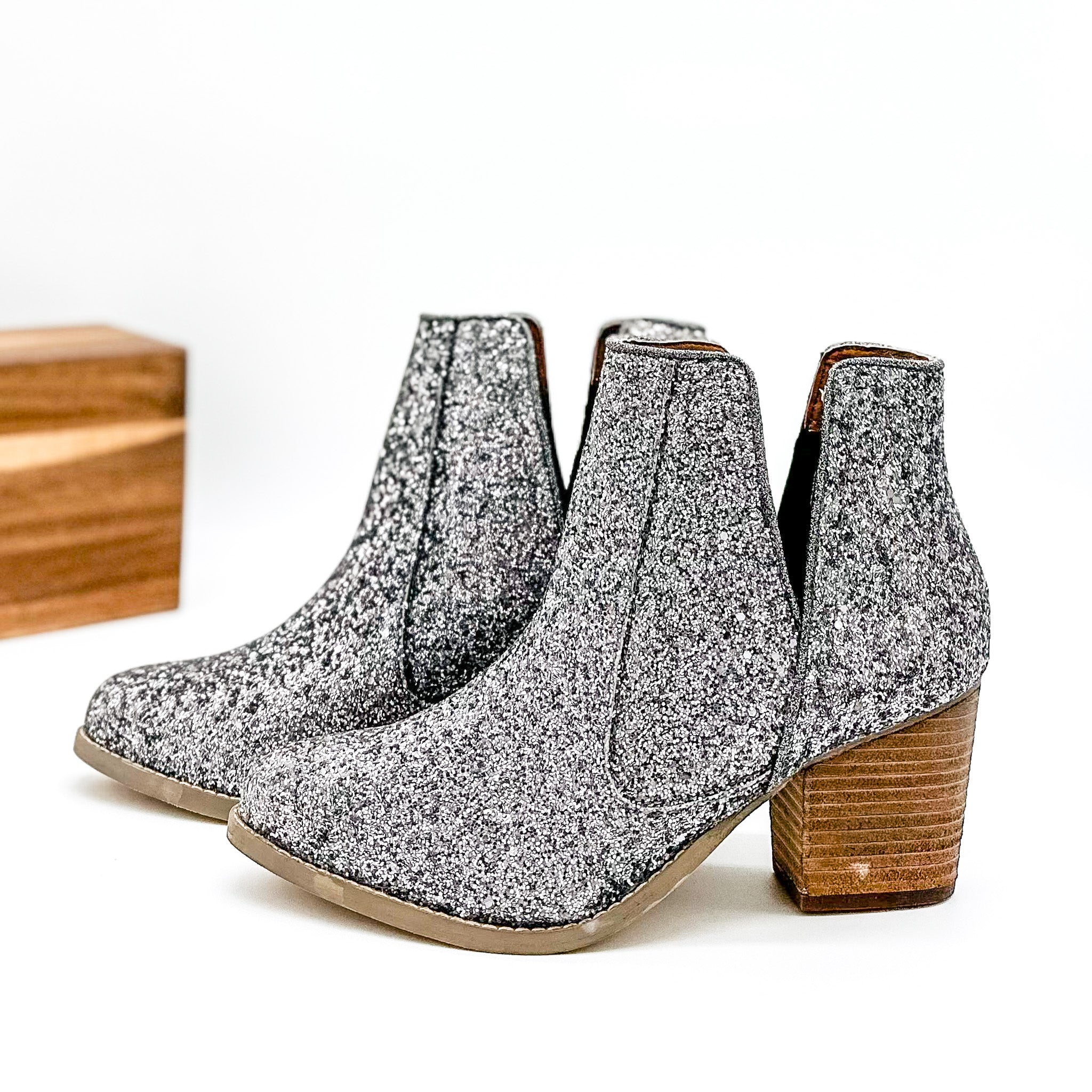 Fiera Booties for Women - Stylish Pewter Ankle Boots with Comfortable Heel | Perfect for Fall, Winter & Casual Outfits