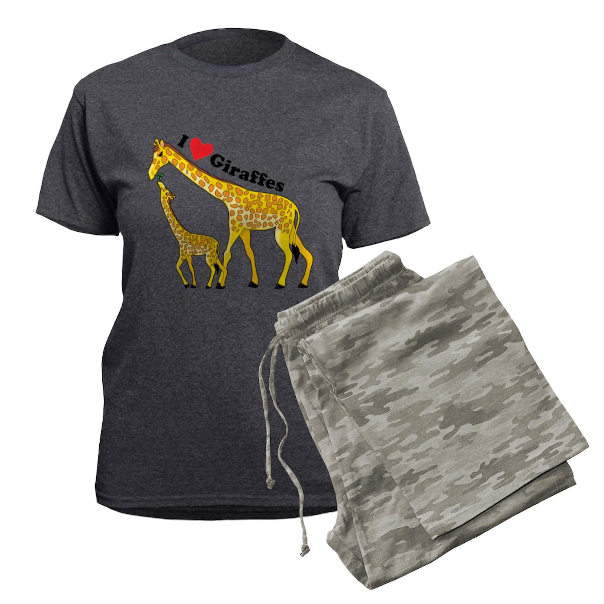 I Love Giraffes Women's Charcoal Pajama Set - Soft & Comfortable Sleepwear for Women | Perfect for Sleepovers, Lounge Wear & Gifts
