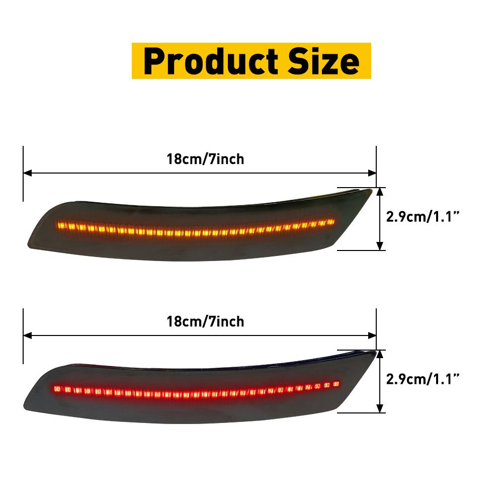 Amber Red Smoked LED Side Marker Lights for 2016-2021 Chevy Camaro - Durable & Bright Turn Signal Lights - Perfect for Night Driving & Car Customization