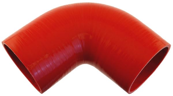 Pegasus E90.102-RED-6 Red Silicone Hose - 4 Inch ID 90 Degree Elbow with 6 Inch Legs - High Temperature Flexible Hose for Automotive, Marine & Industrial Applications
