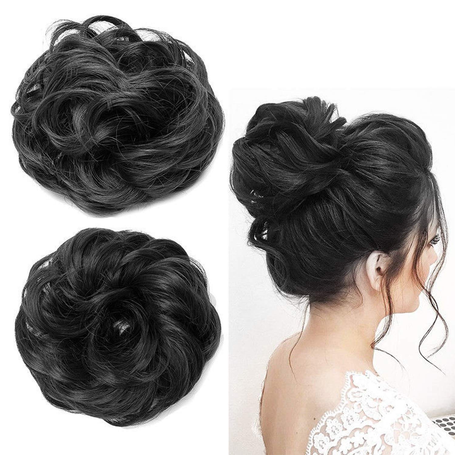 VSAKSH 2-Pack Curly Hair Juda Bun Maker Set - Black & Brown Hair Accessories for Women | Perfect for Updos, Ponytails & Everyday Styling