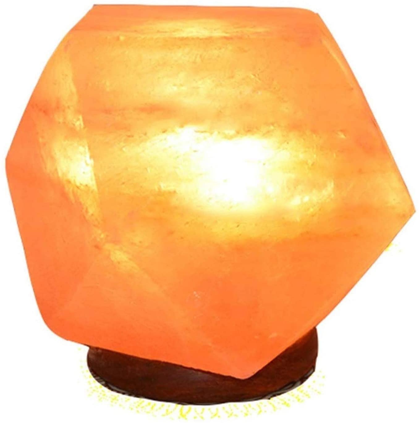 Himalayan Pink Salt Lamp - Hand-Carved Natural Crystal Rock Salt Night Light with Wooden Base, Warm Glow for Bedroom, Yoga & Meditation | Relaxing Gift Idea for Home Decor