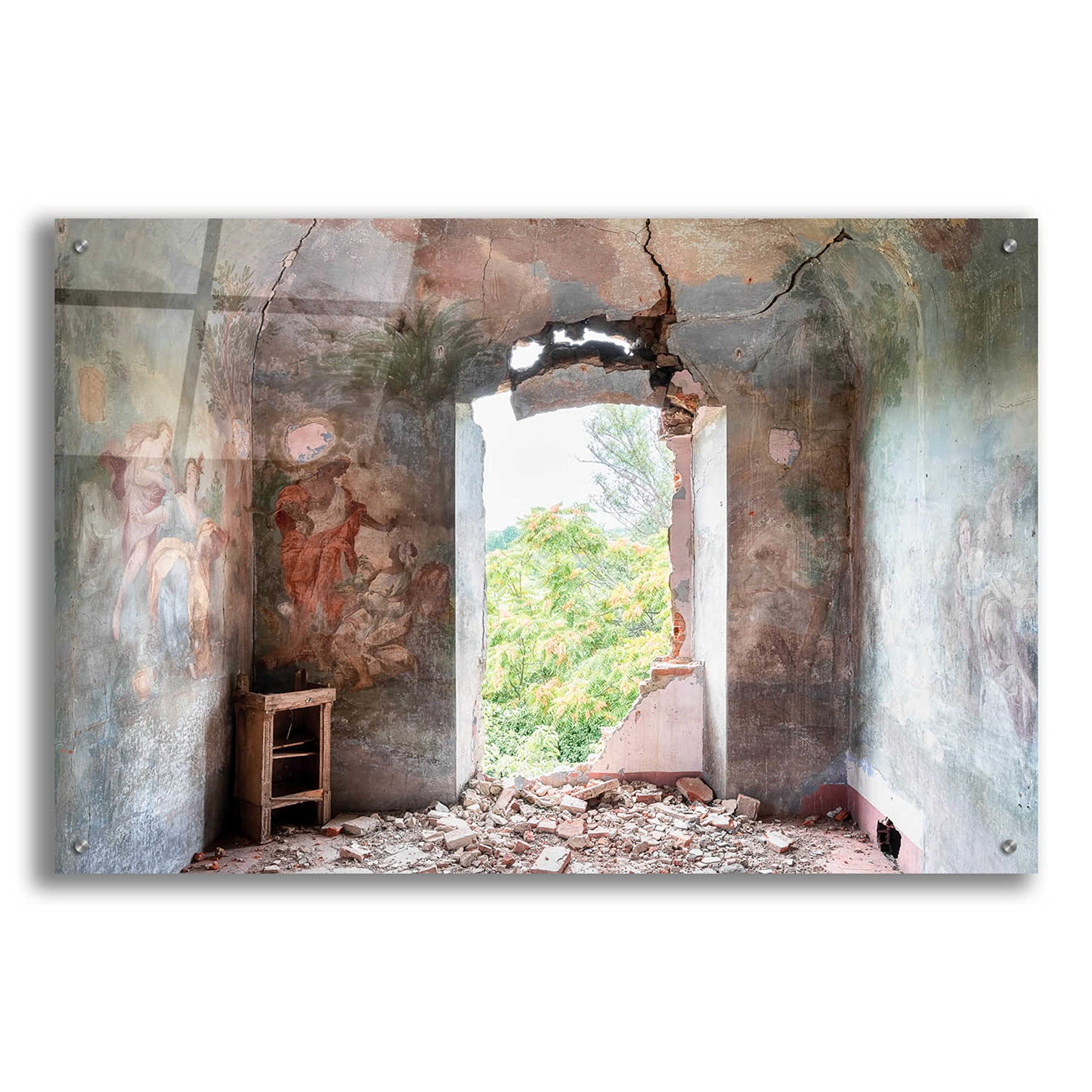Roman Robroek 'Crack in The Wall' Acrylic Glass Wall Art - 36x24 Inches Modern Abstract Painting for Living Room, Bedroom & Office Decor