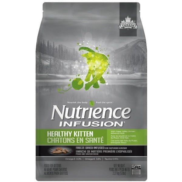 Nutrience Infusion Healthy Kitten Dry Cat Food - Premium Grain-Free Nutrition for Growing Kittens, 2.27kg (5lb) - Supports Immune System & Digestive Health - Ideal for Indoor & Outdoor Kittens