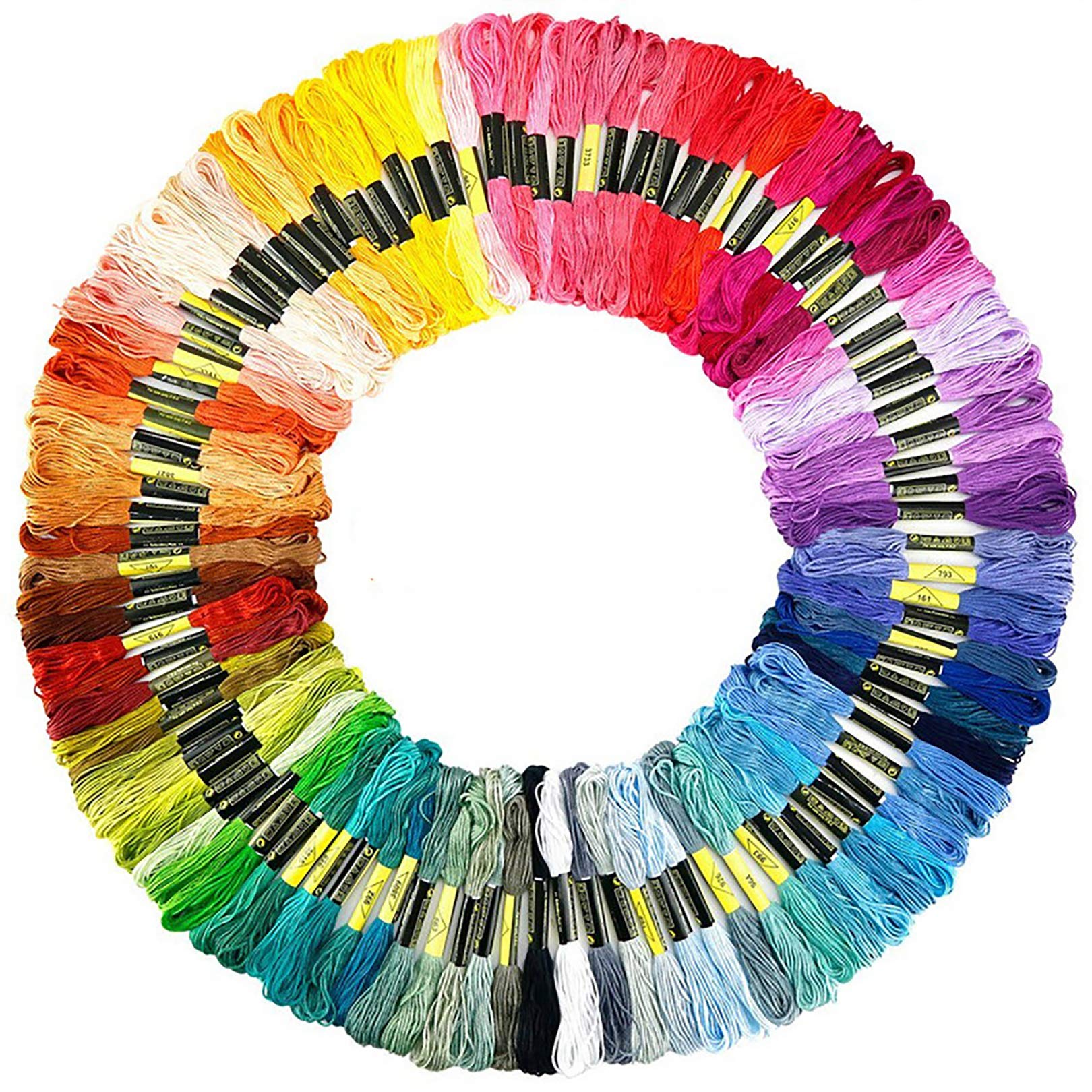 Vilihkc 100 Skeins Rainbow Embroidery Floss Set - Premium Cotton Cross Stitch Threads for Bracelet Making, DIY Crafts & Hand Embroidery | Perfect for Scrapbooking, Friendship Bracelets & Needlework Projects