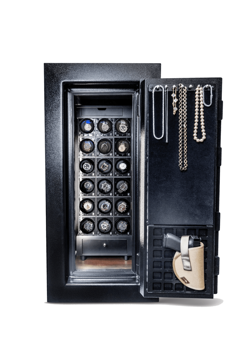 BlumSafe Professional Automatic Watch Winder with Security Safe - Fireproof & Burglar Proof Watch Storage for Luxury Timepieces - Perfect for Home, Office & Travel Use