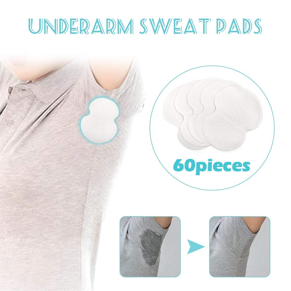WHITE Underarm Sweat Pads [100pcs/50pairs] - Disposable Cotton Pads for Excessive Sweating Protection, Keep Armpits Fresh & Prevent Shirt Stains | Ideal for Workouts, Office Wear & Hot Weather