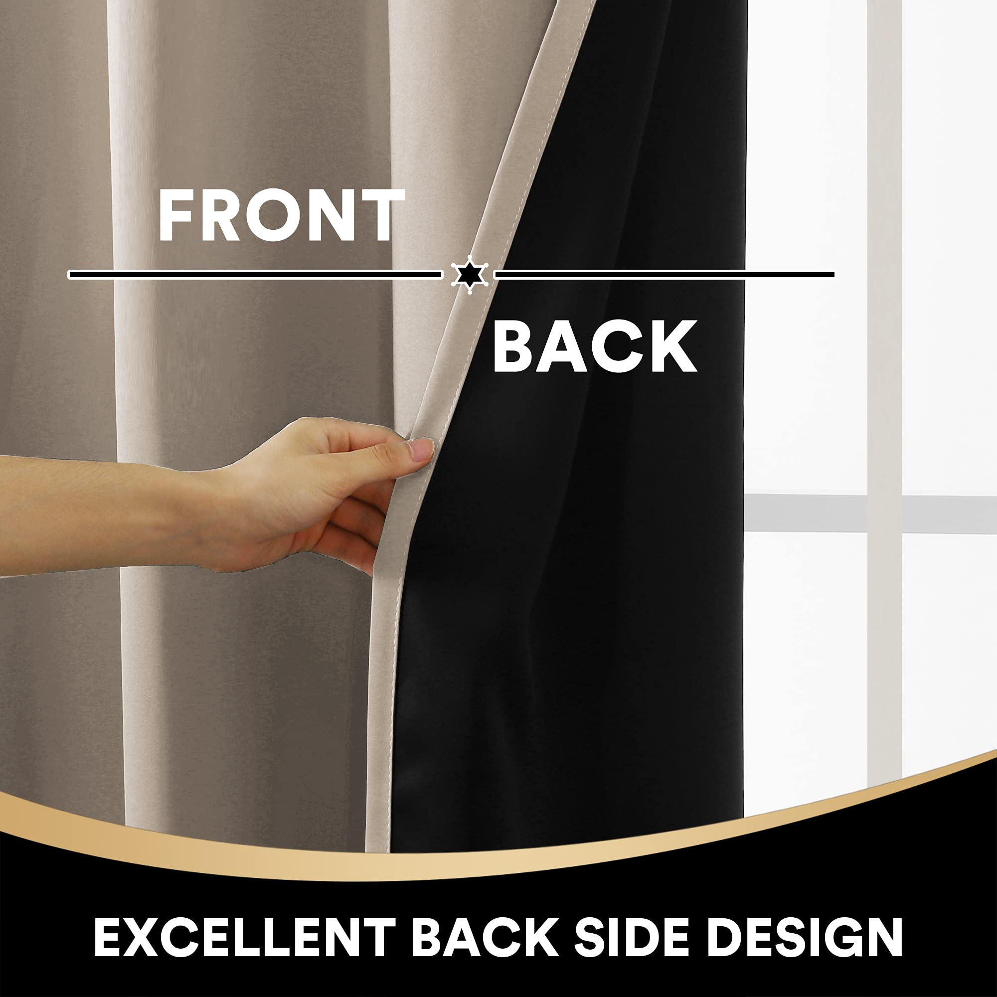 PrinceDeco Full Shading Blackout Curtains 108