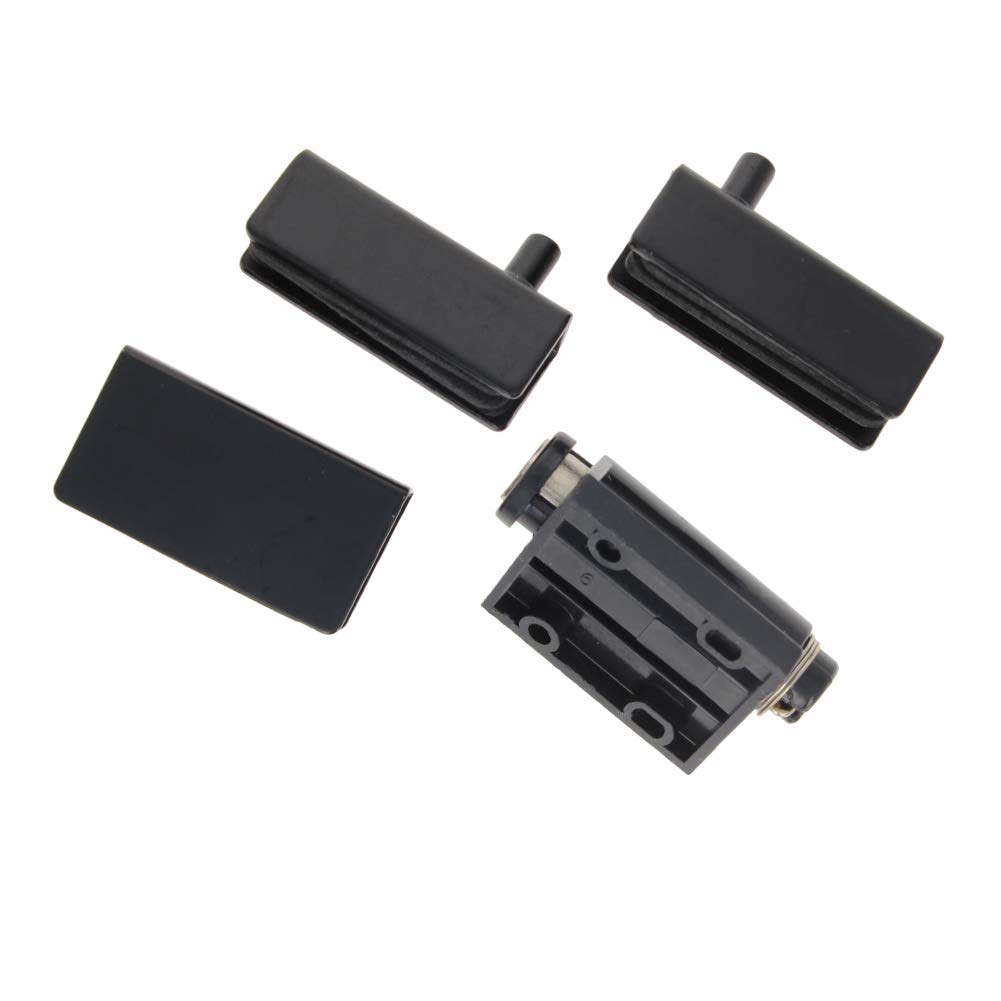 MroMax Glass Door Magnetic Catch Latch Closures - PP Black with Clamp - 1pc - Perfect for Cabinet, Wardrobe, Display Case & Furniture Installation