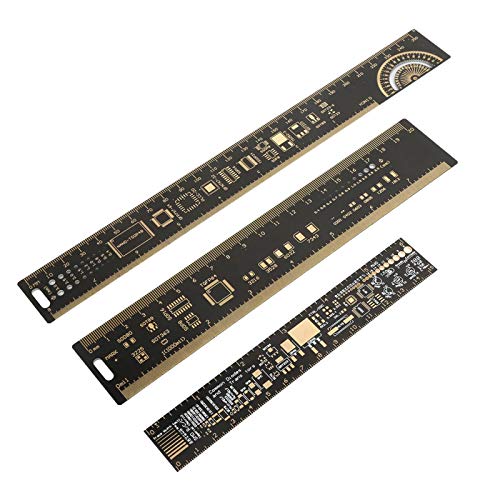 Multifunctional PCB Caliper - Precision Measuring Gauge & Engineer Ruler Set (3PCS) for Electronic Engineers & DIY Enthusiasts | Perfect for Circuit Board Measurements & Prototyping Projects