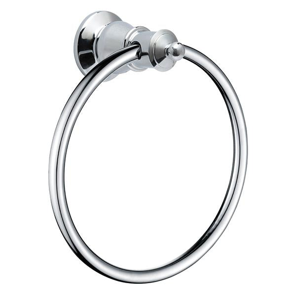 Fienza 81002 Lillian Chrome Towel Ring - Bathroom Towel Holder for Hand & Kitchen Towels - Perfect for Bathroom, Kitchen & Spa Decor