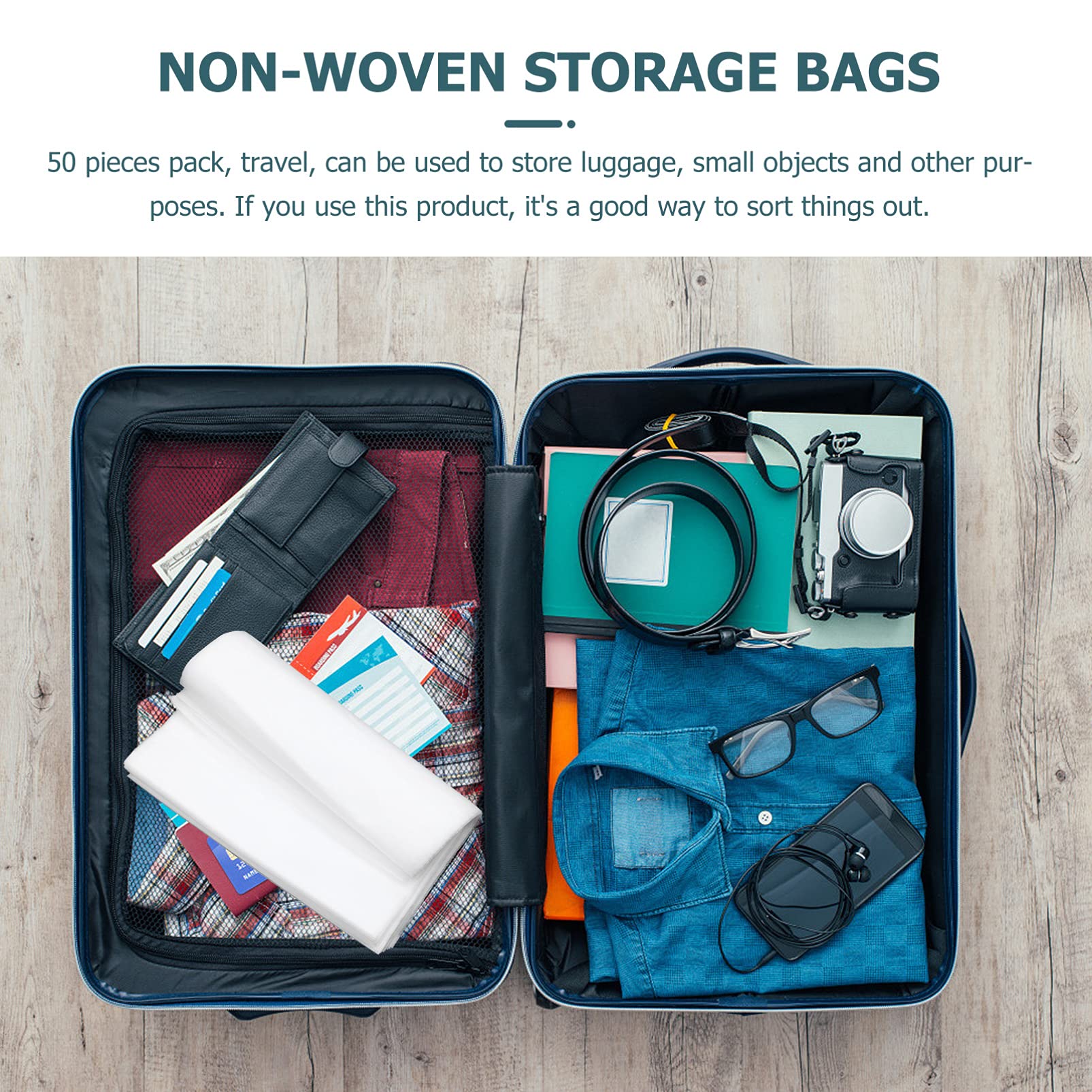 50Pcs Shoe Storage Bags - Non-Woven Fabric Pouches for Shoes, Handbags & Clothes | 70x55cm Space-Saving Organizer | Perfect for Travel, Closet Organization & Seasonal Storage