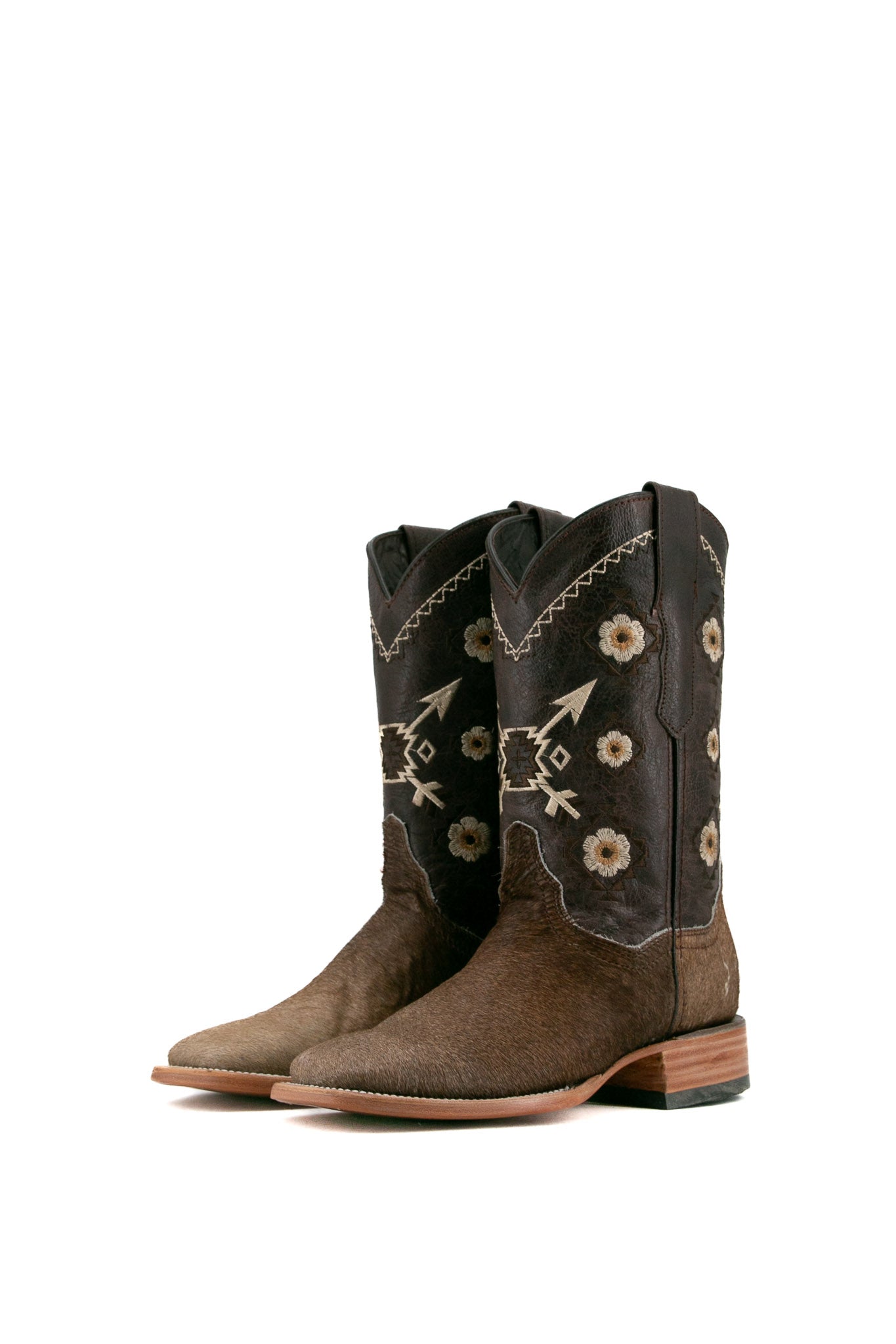 Women's Cowhide Square Toe Cowgirl Boots - Size 7 Western Ankle Boots for Country Dancing & Rodeo Events - JF11 Box (Final Sale)
